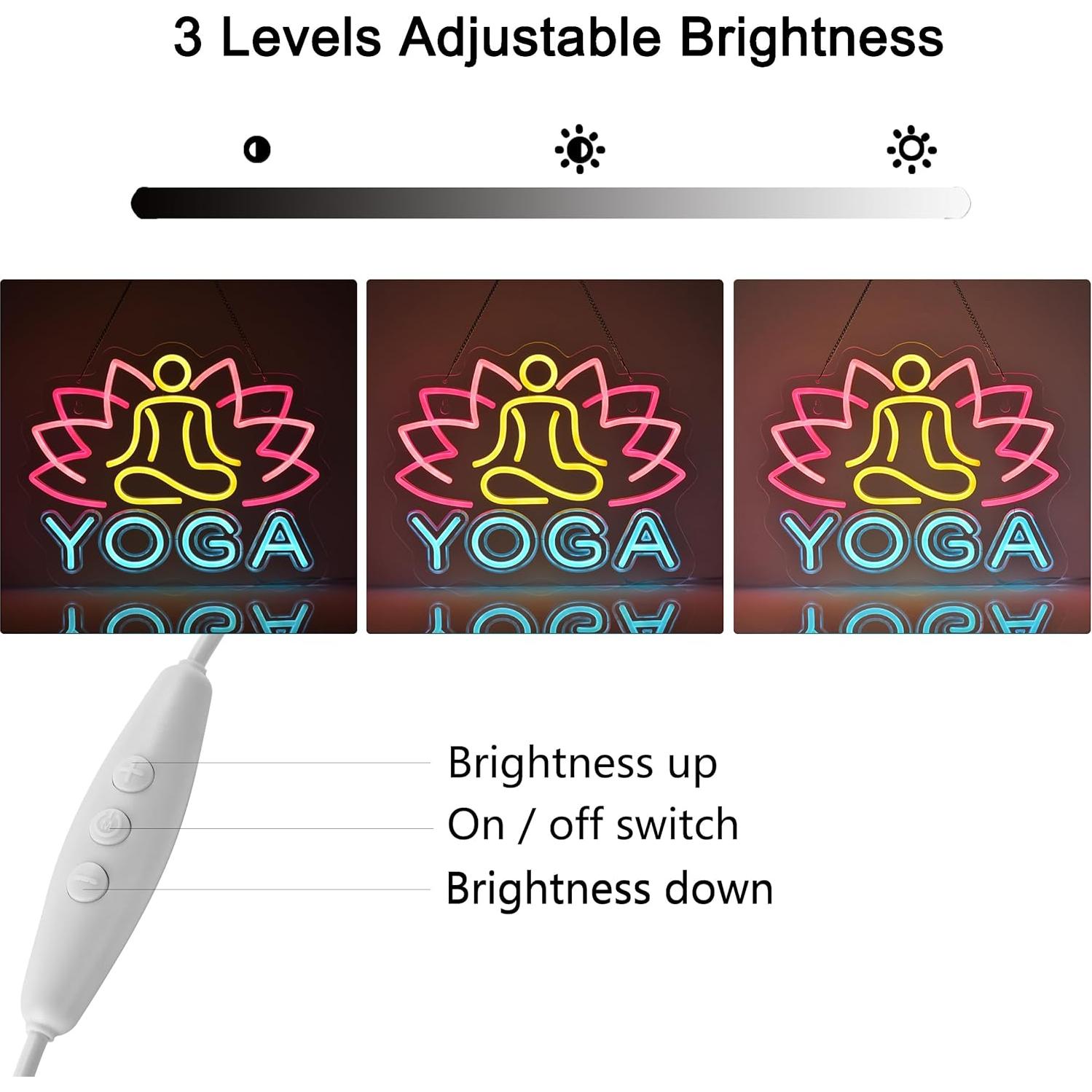 Letrero de Neón Yoga JOMOSPO 40x32 cm USB Regulable