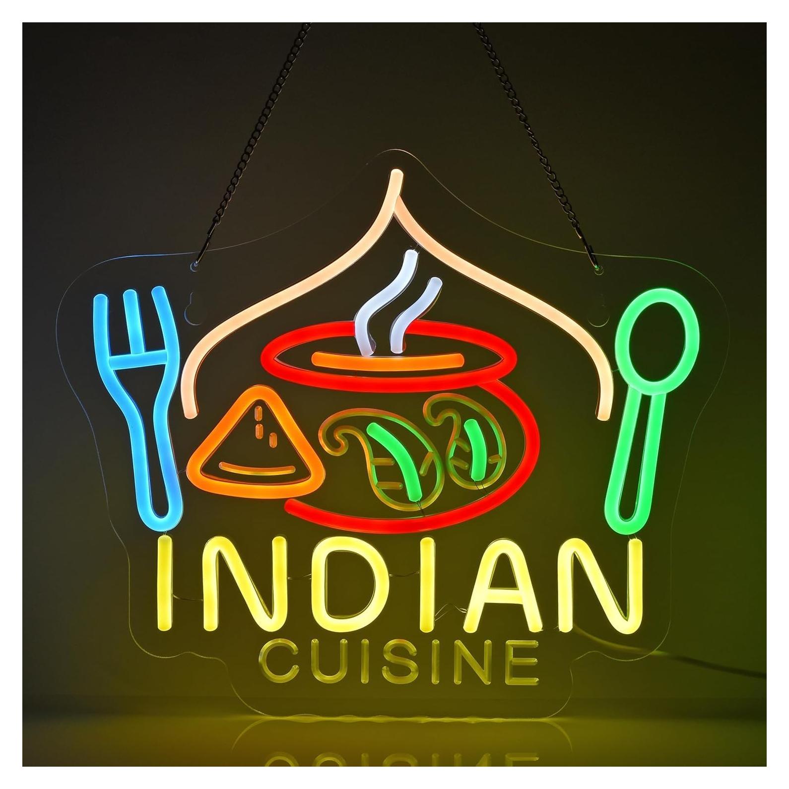 Cartel de Neón LED Cocina India JOMOSPO 38x32 cm Regulable