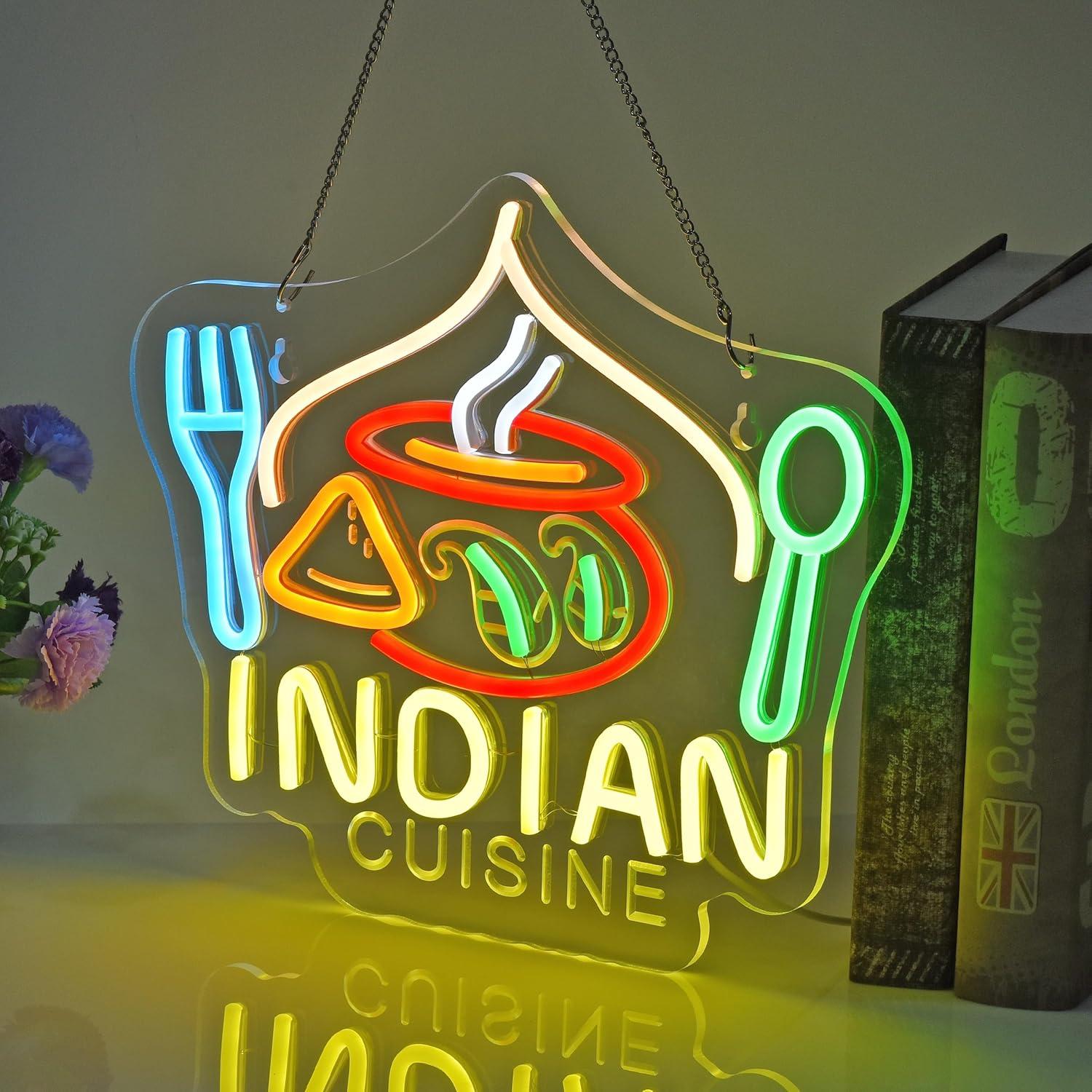 Cartel de Neón LED Cocina India JOMOSPO 38x32 cm Regulable