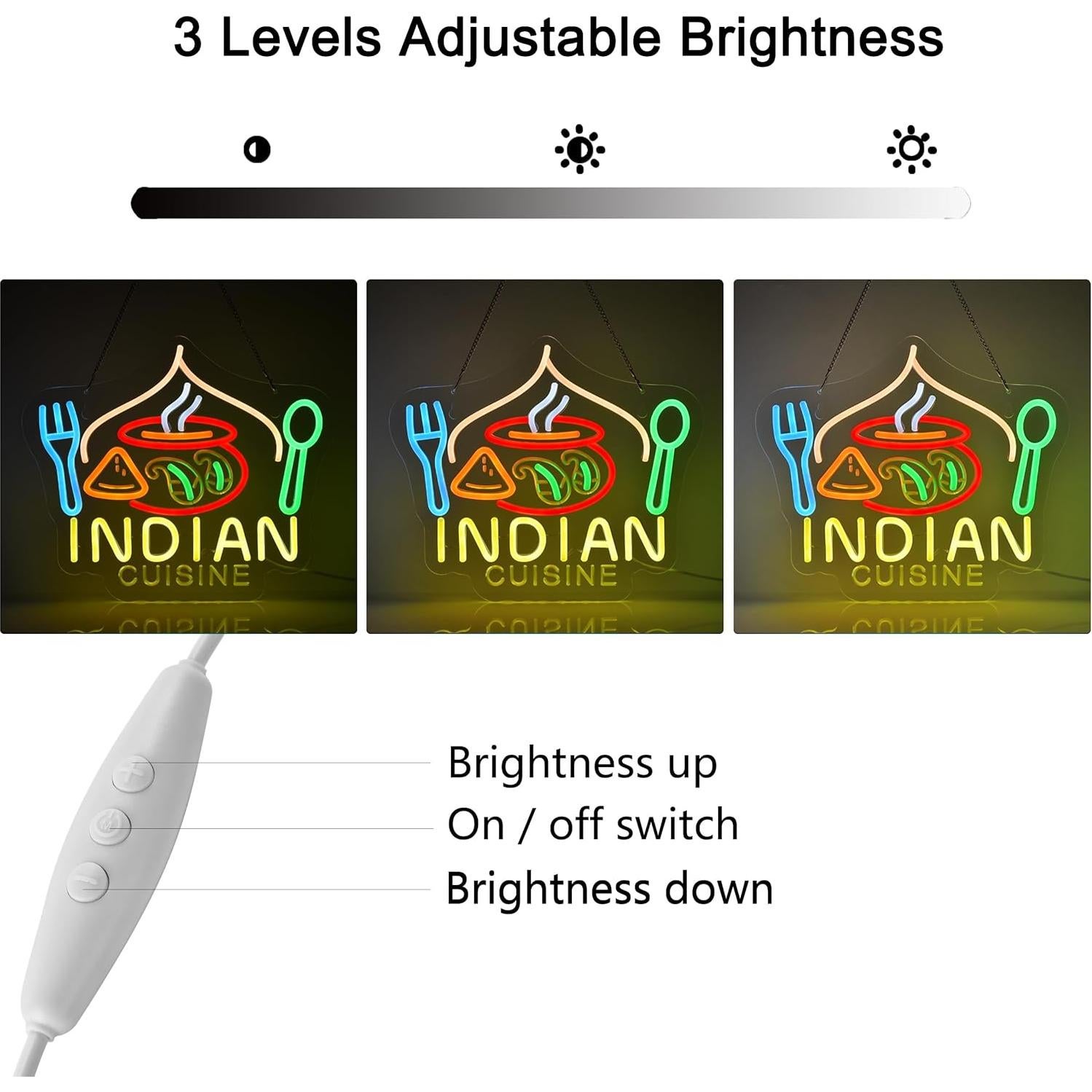 Cartel de Neón LED Cocina India JOMOSPO 38x32 cm Regulable