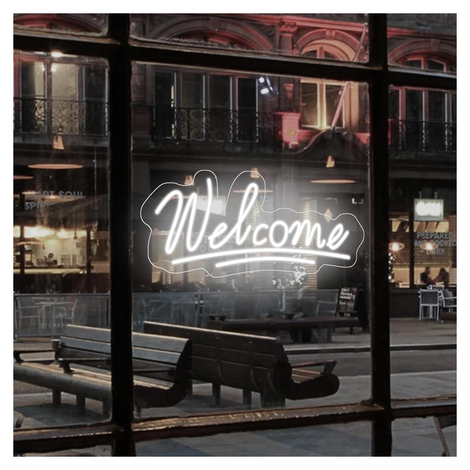 Letrero de Neón LED Bienvenida Neonawall 55.88x40.64 cm