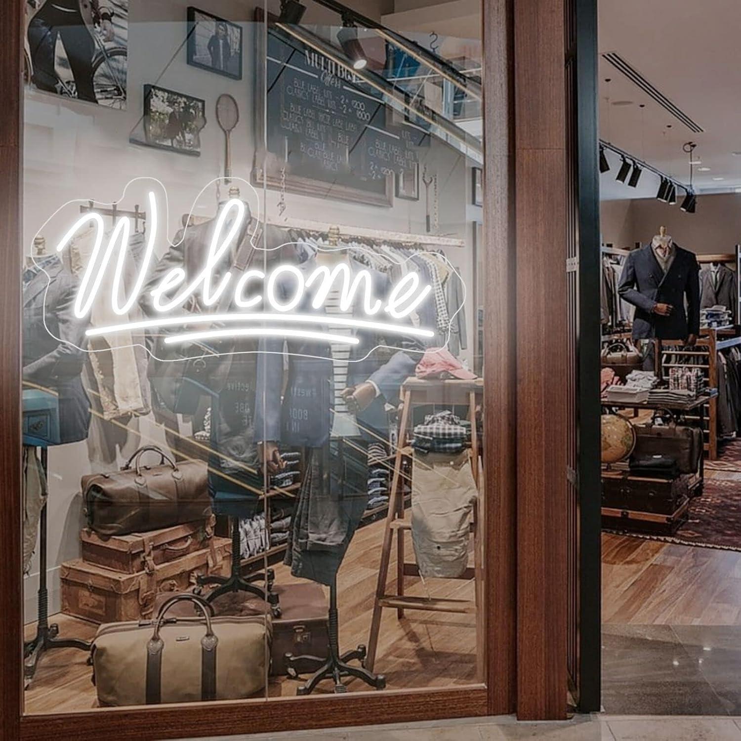 Letrero de Neón LED Bienvenida Neonawall 55.88x40.64 cm