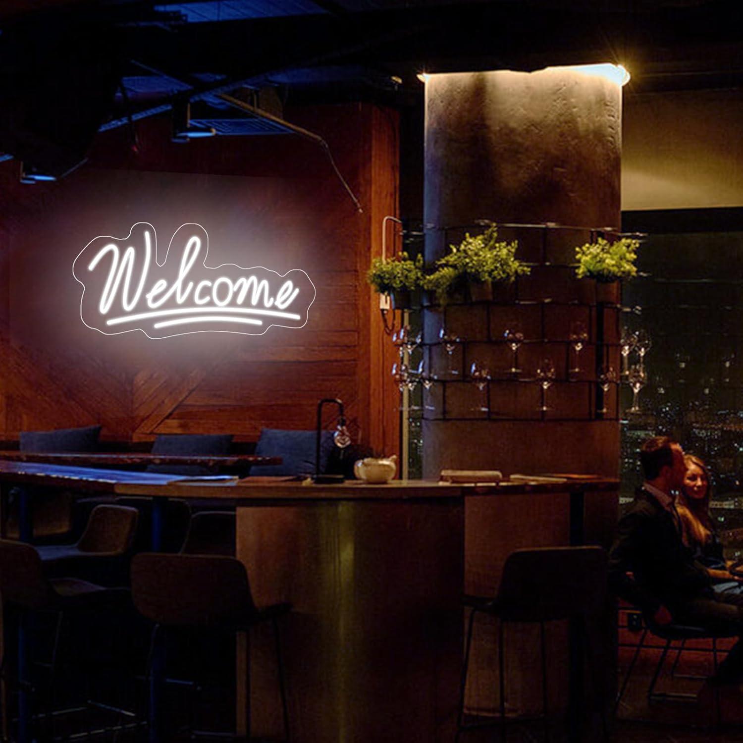 Letrero de Neón LED Bienvenida Neonawall 55.88x40.64 cm