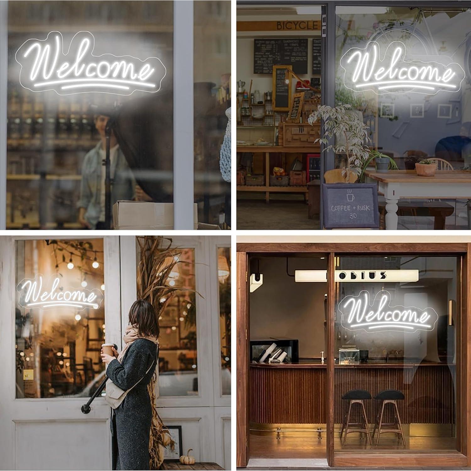 Letrero de Neón LED Bienvenida Neonawall 55.88x40.64 cm