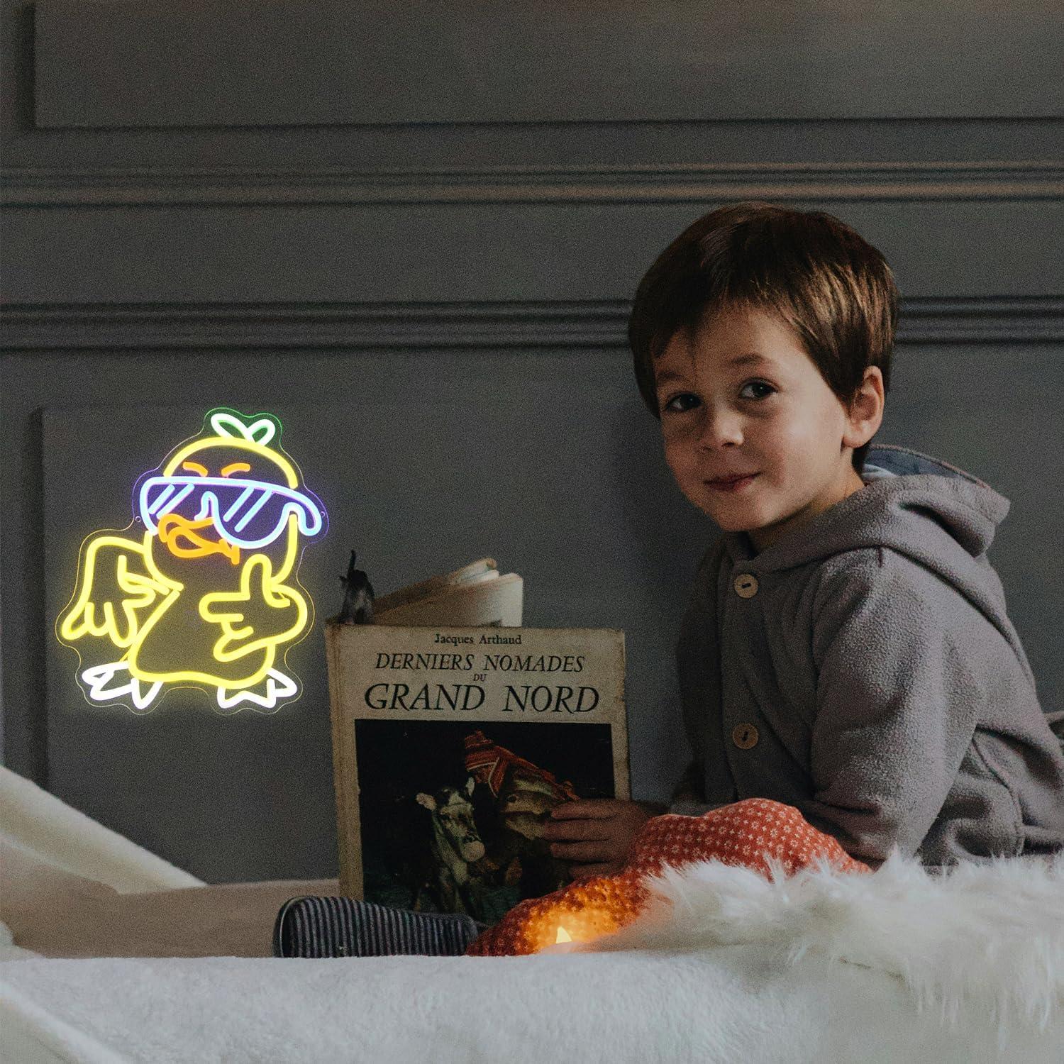 Luz de Neón LED Pato Amarillo Kullneon 36.1x32 cm