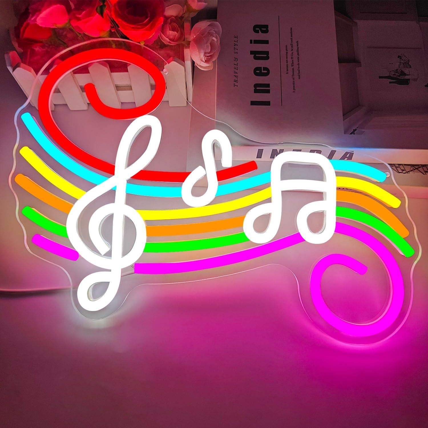 Cartel de Neón Ajoyferris Nota Musical LED Regulable 0.5kg