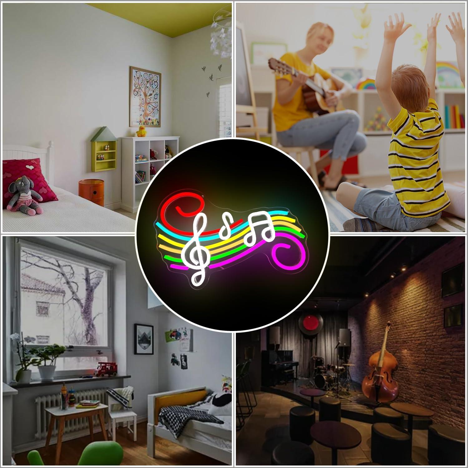 Cartel de Neón Ajoyferris Nota Musical LED Regulable 0.5kg