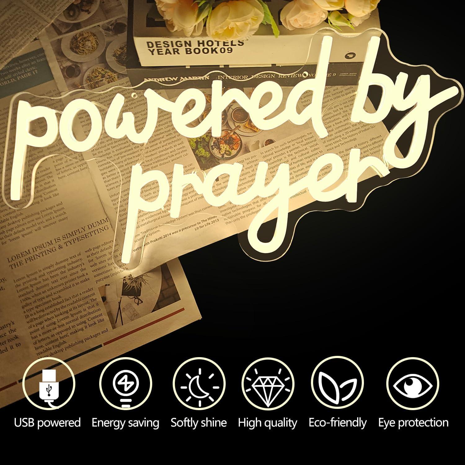 Luz de Neón Regulable Dpaint 'Alimentada por la Oración' 30cm