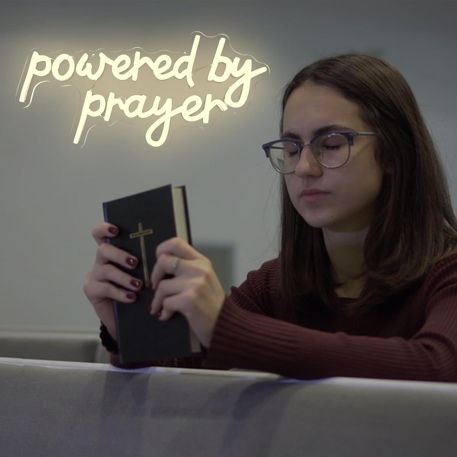 Luz de Neón Regulable Dpaint 'Alimentada por la Oración' 30cm