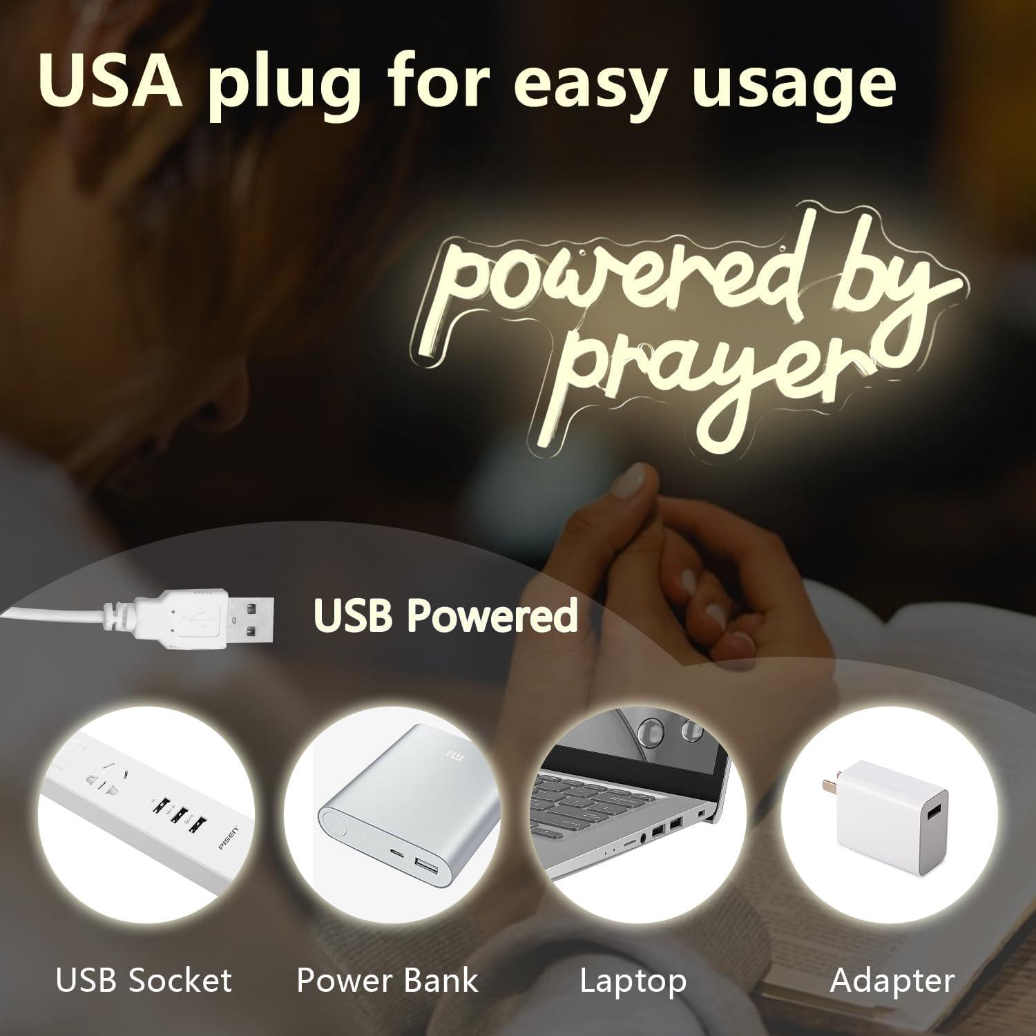 Luz de Neón Regulable Dpaint 'Alimentada por la Oración' 30cm