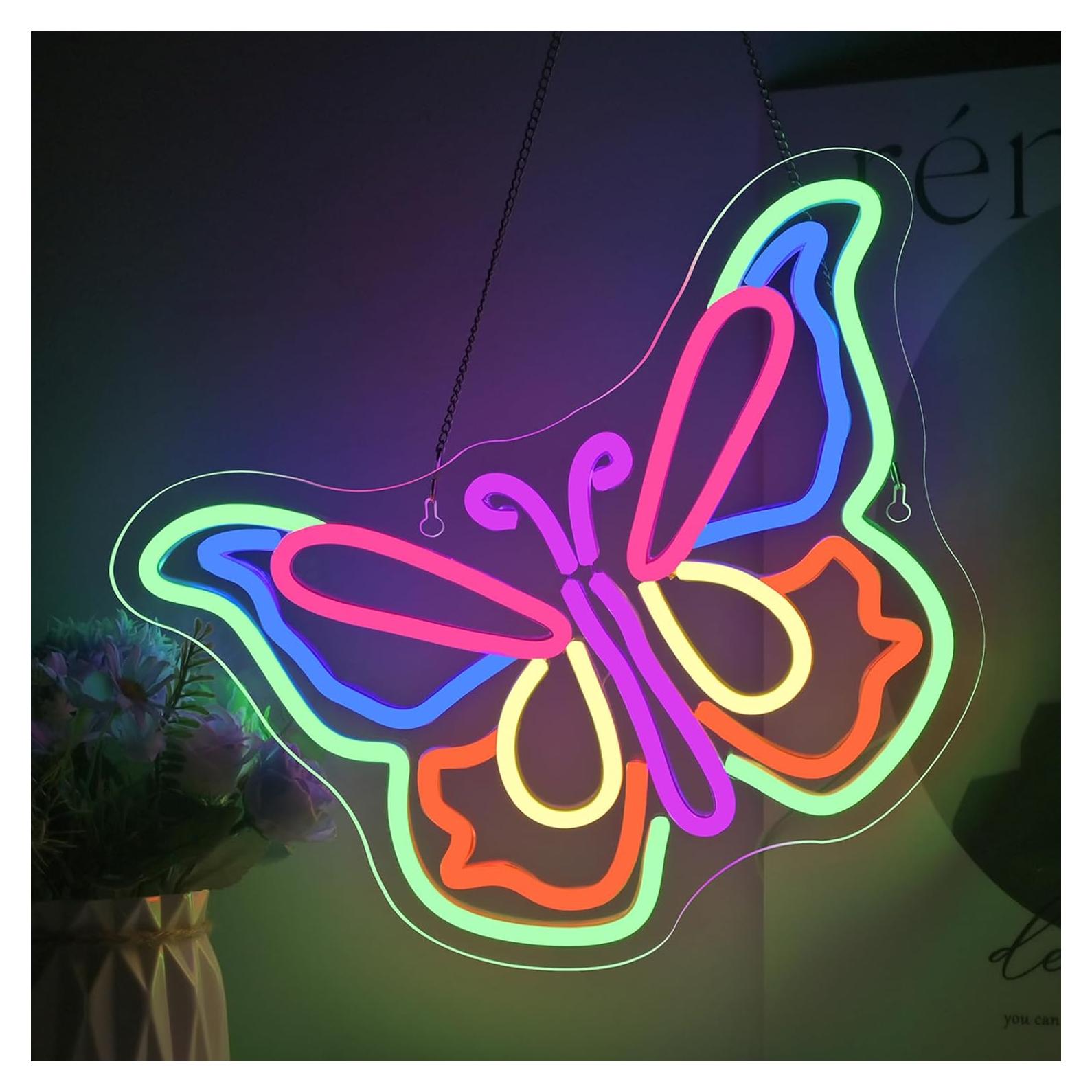 Luz de Neón Mariposa LED para Decoración de Pared 35.5cm