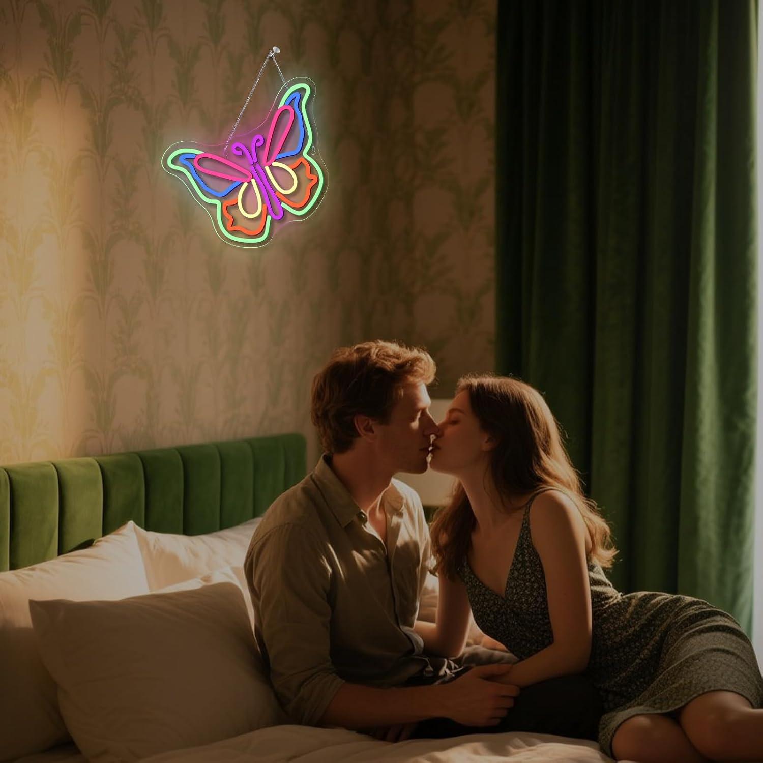 Luz de Neón Mariposa LED para Decoración de Pared 35.5cm