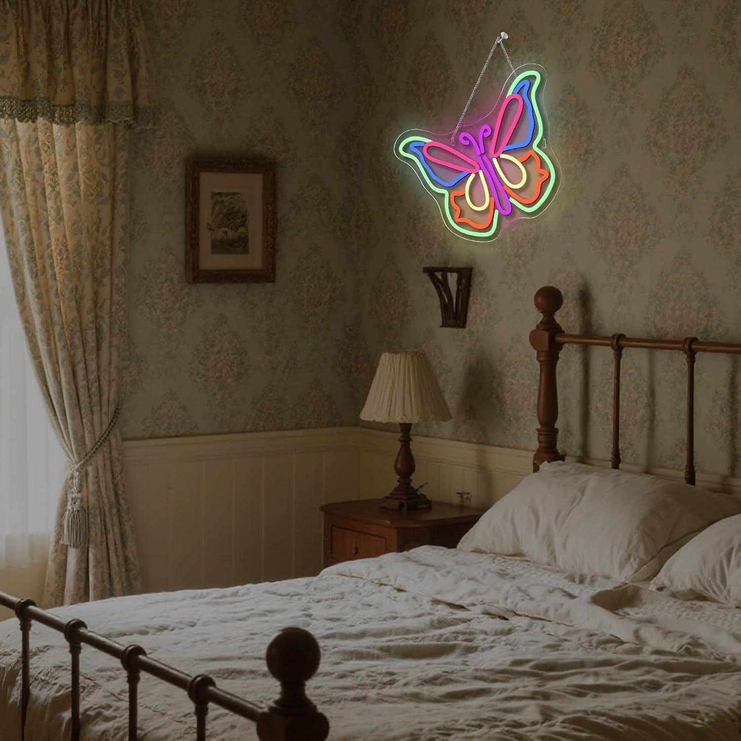 Luz de Neón Mariposa LED para Decoración de Pared 35.5cm