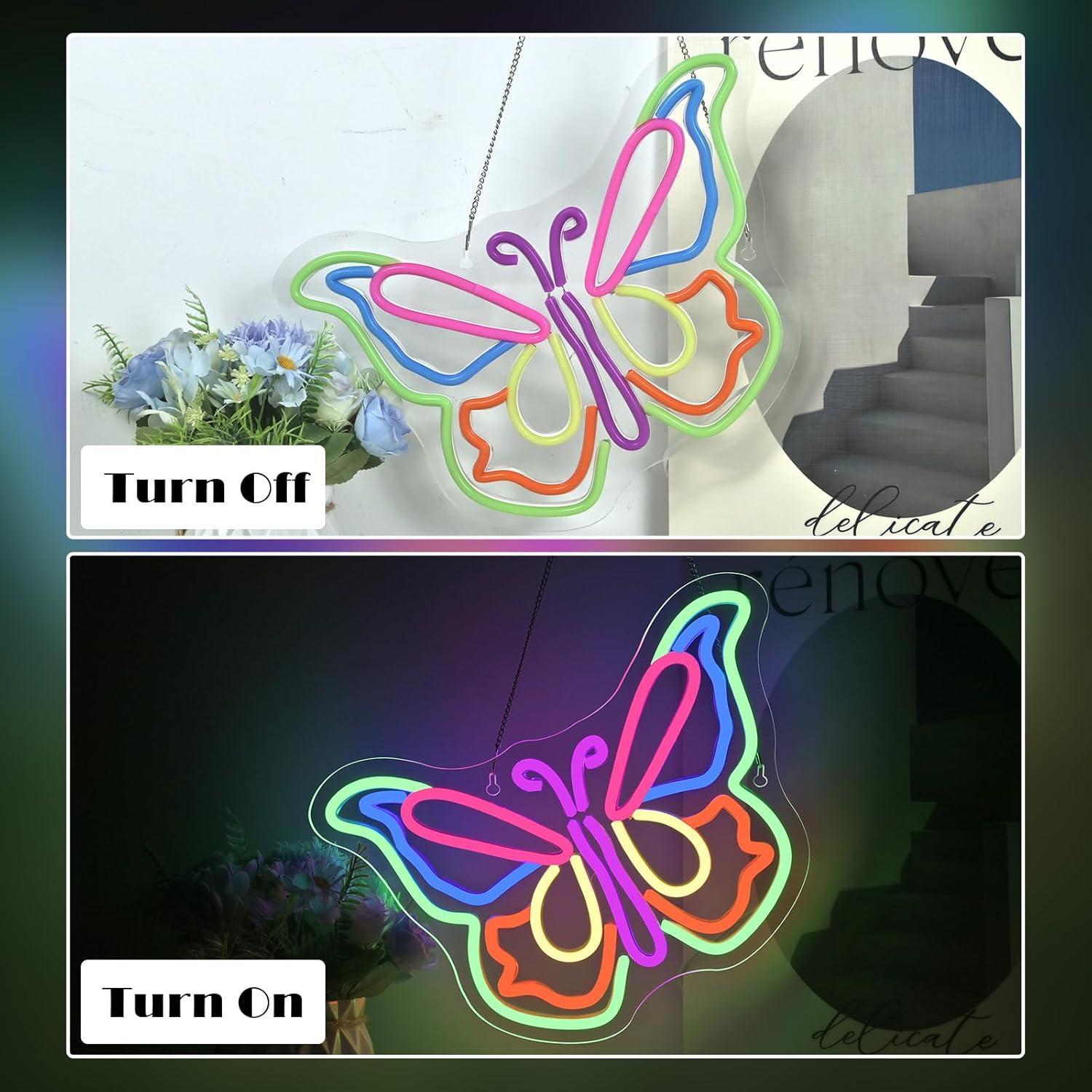 Luz de Neón Mariposa LED para Decoración de Pared 35.5cm