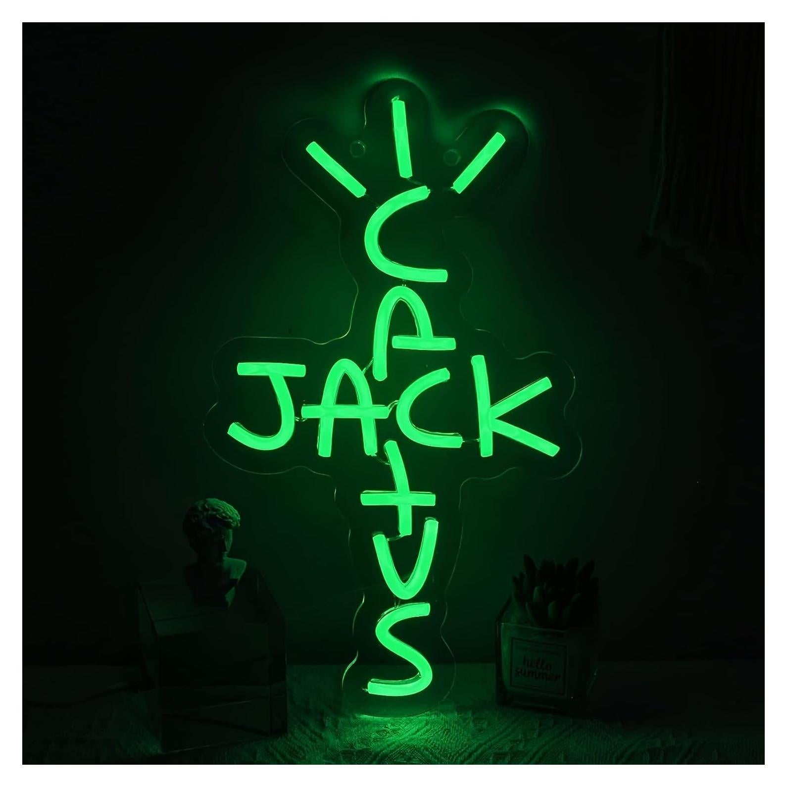 Cartel de Neón HvgeoQo Cactus Jack 40x24cm LED USB Regulable