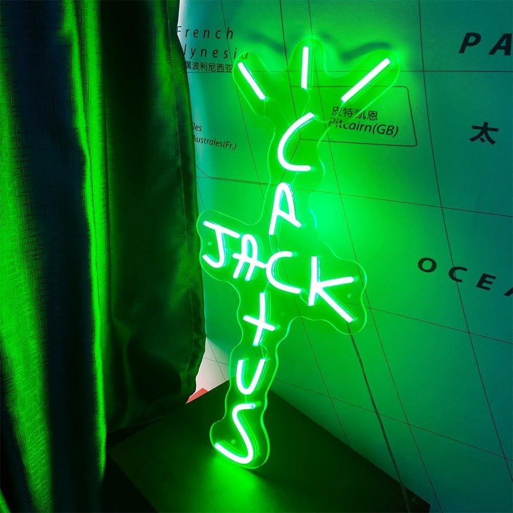 Cartel de Neón HvgeoQo Cactus Jack 40x24cm LED USB Regulable