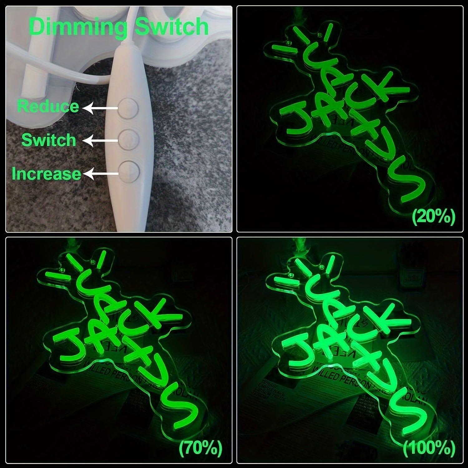 Cartel de Neón HvgeoQo Cactus Jack 40x24cm LED USB Regulable