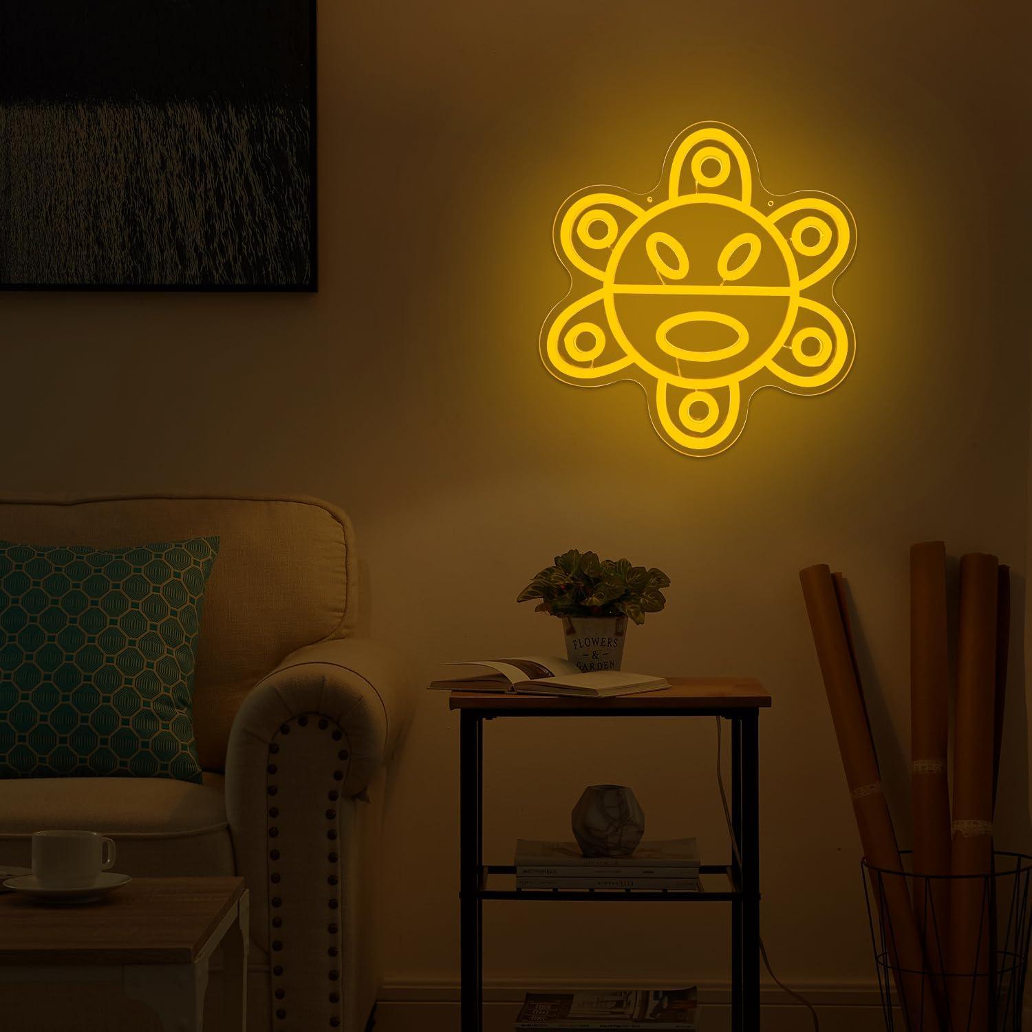 Cartel Neón Taino Sol de Puerto Rico - Luz LED Regulable