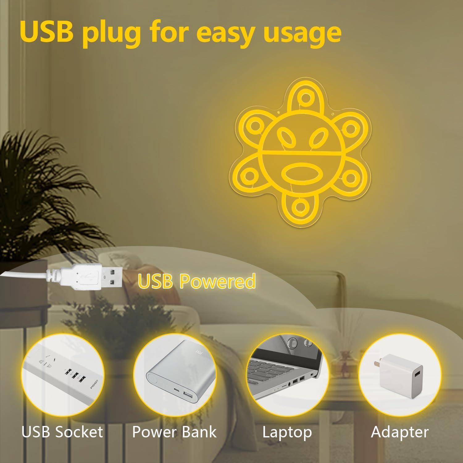 Cartel Neón Taino Sol de Puerto Rico - Luz LED Regulable