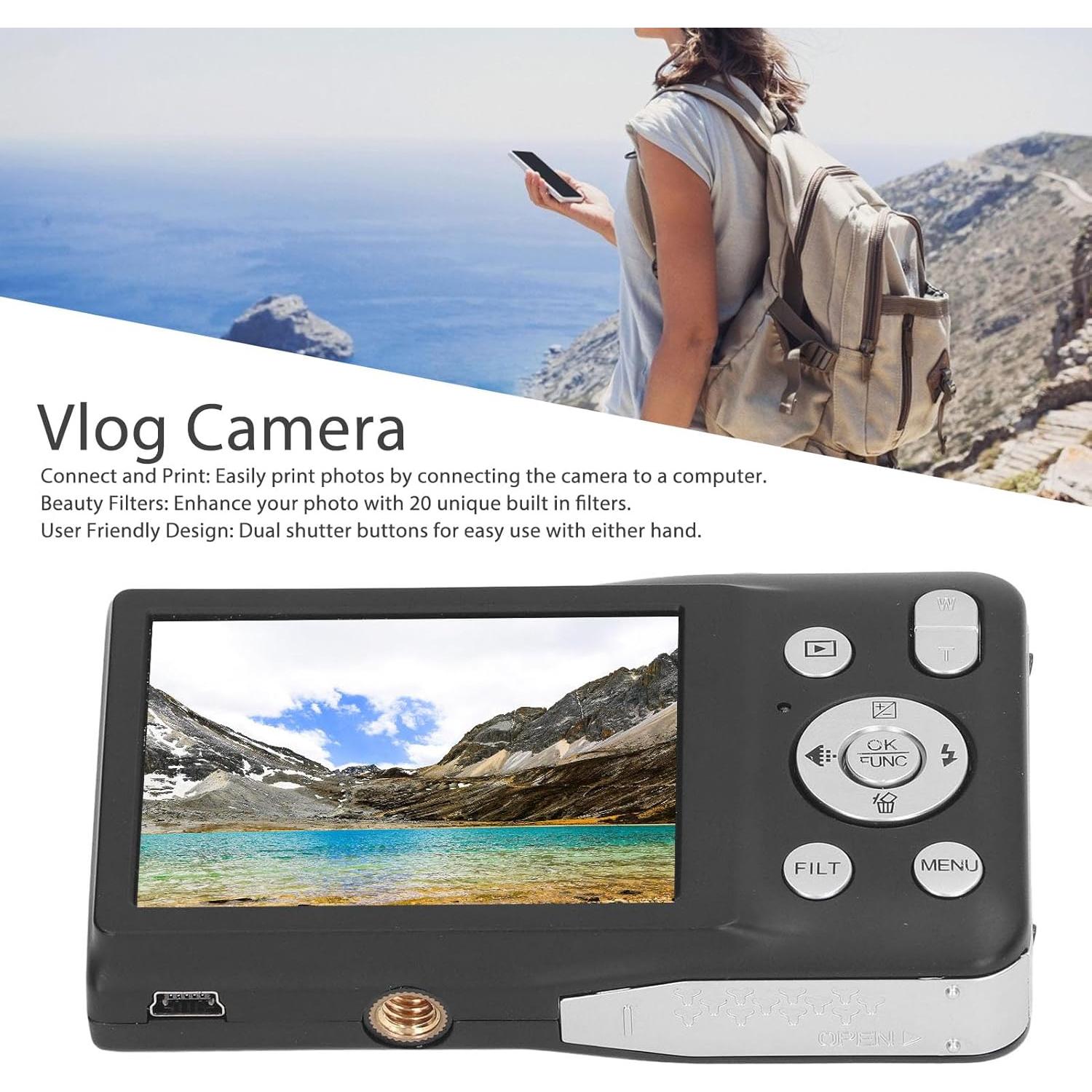 Cámara Digital 8K Dpofirs 68MP Pantalla 2.7" Zoom 16X