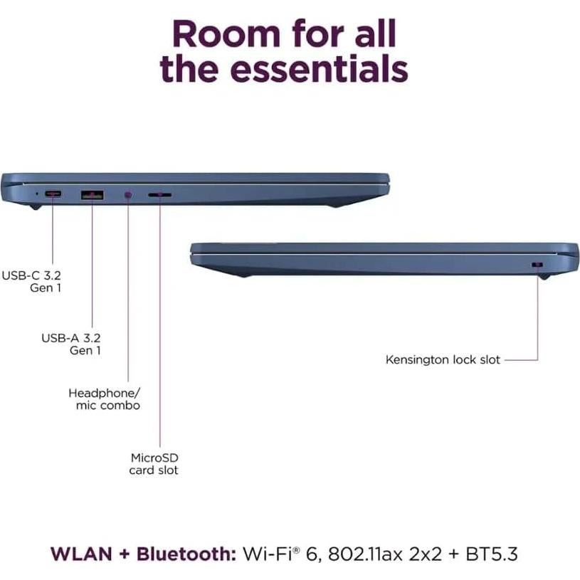 Laptop Lenovo Chromebook 14" FHD, 8 Núcleos MediaTek, 4GB RAM, 192GB SSD, Azul
