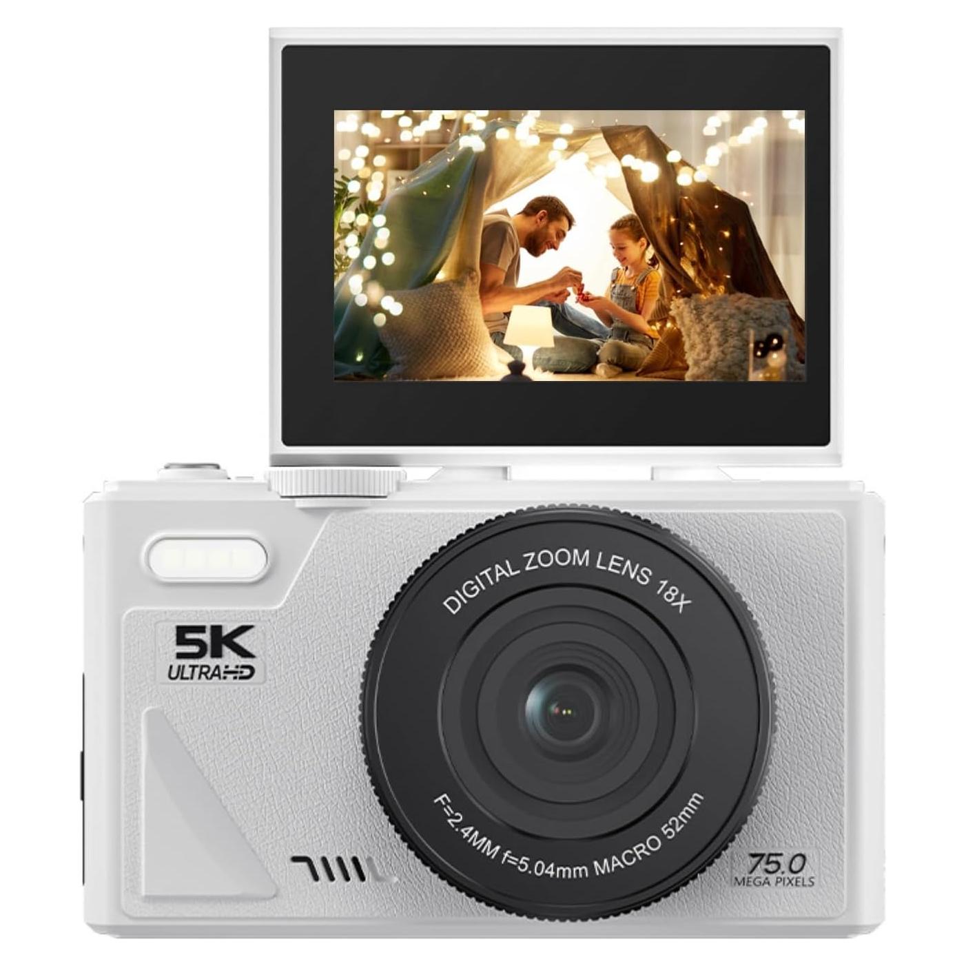 Cámara Digital 5K 75MP Yunseity con Zoom 18X y Pantalla 3"