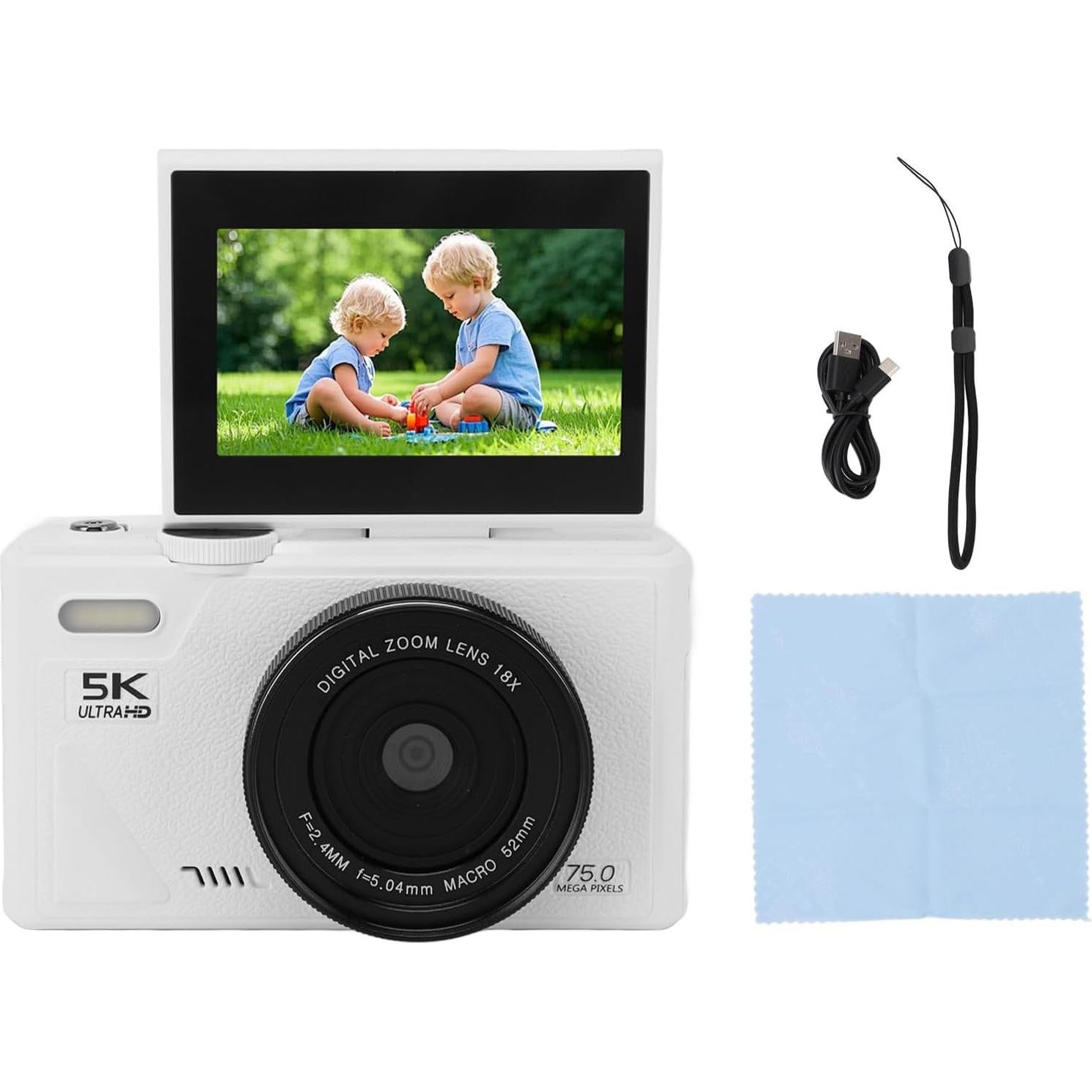 Cámara Digital 5K 75MP Yunseity con Zoom 18X y Pantalla 3"