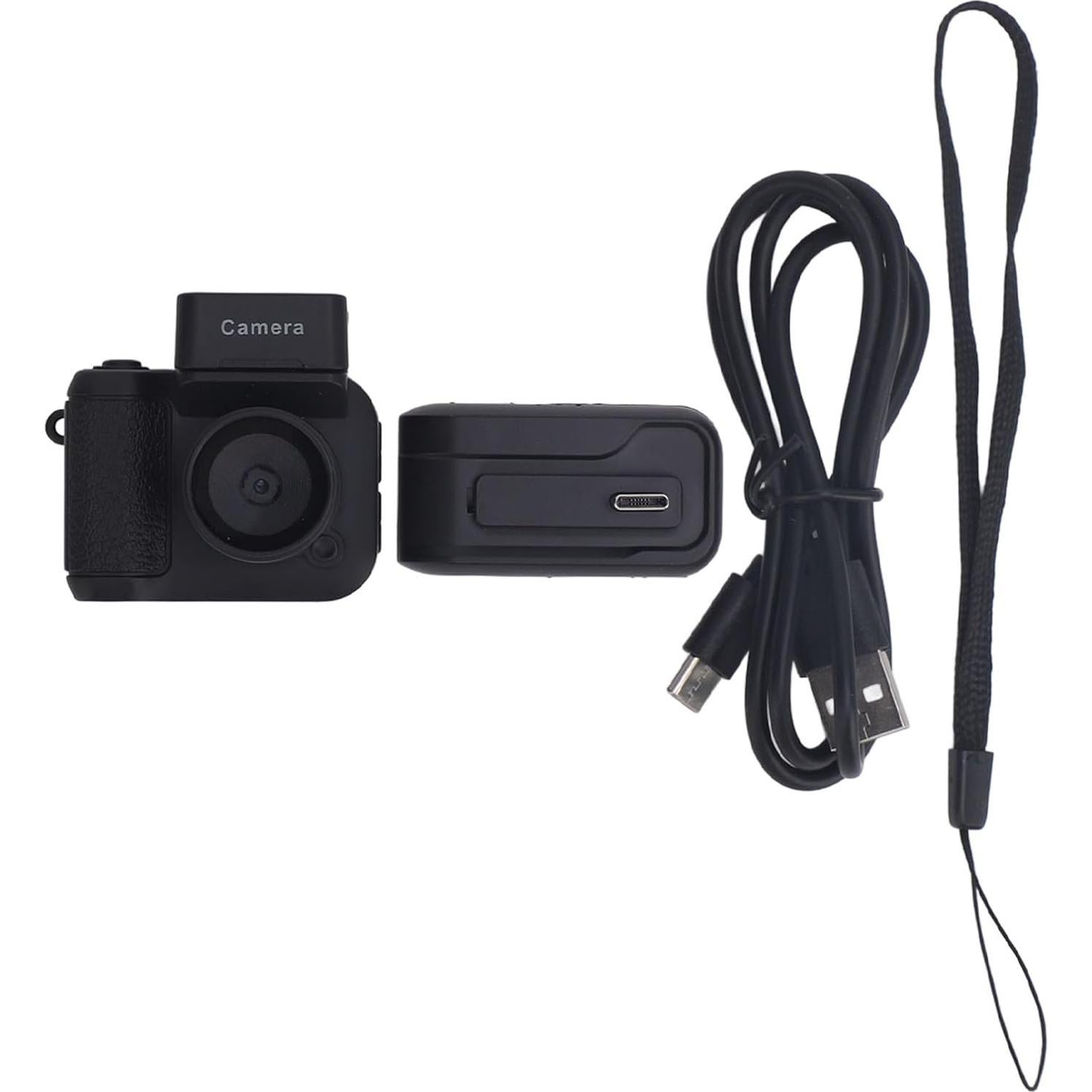 1080P Digital Camera, Compact Small Vintage Camera with 480mAh External Battery, Flashlight, Vlogging Camera for Beginner