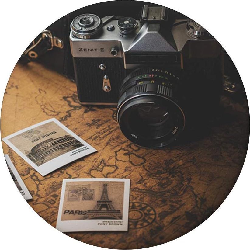 PopSocket Vintage Mapa y Cámara PopGrip - Negro