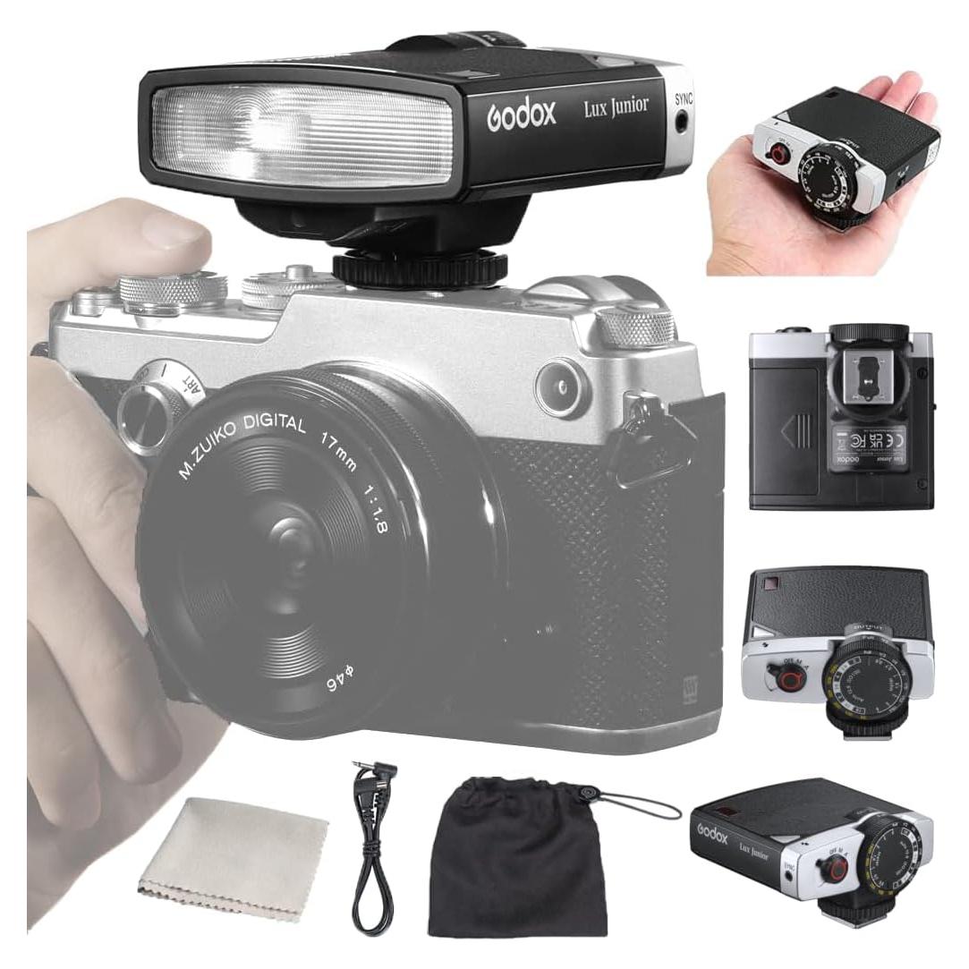 Flash Retro Godox Lux Junior GN12 6000K para Cámaras DSLR