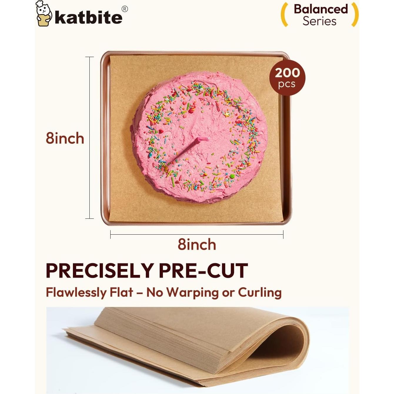 Papel Pergamino Katbite 200 Hojas 20x20 cm Antiadherente