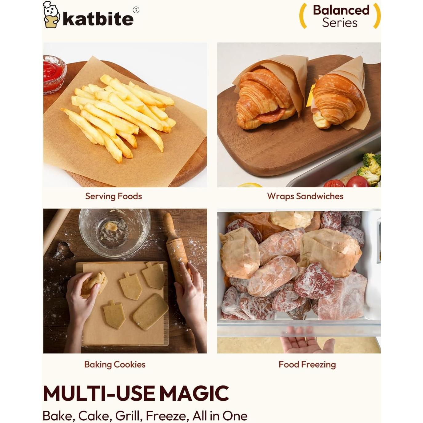 Papel Pergamino Katbite 200 Hojas 20x20 cm Antiadherente