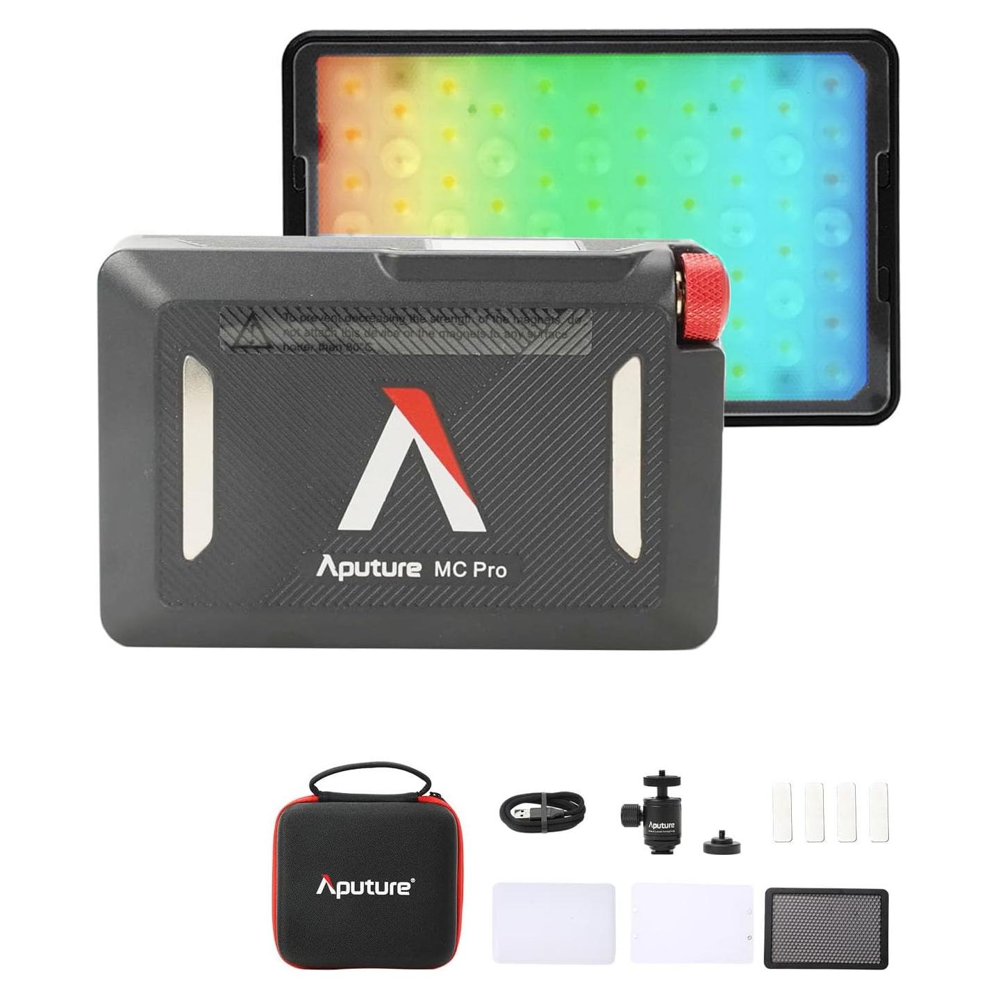 Luces LED RGBWW Aputure MC Pro, Panel Mini 5W, IP65