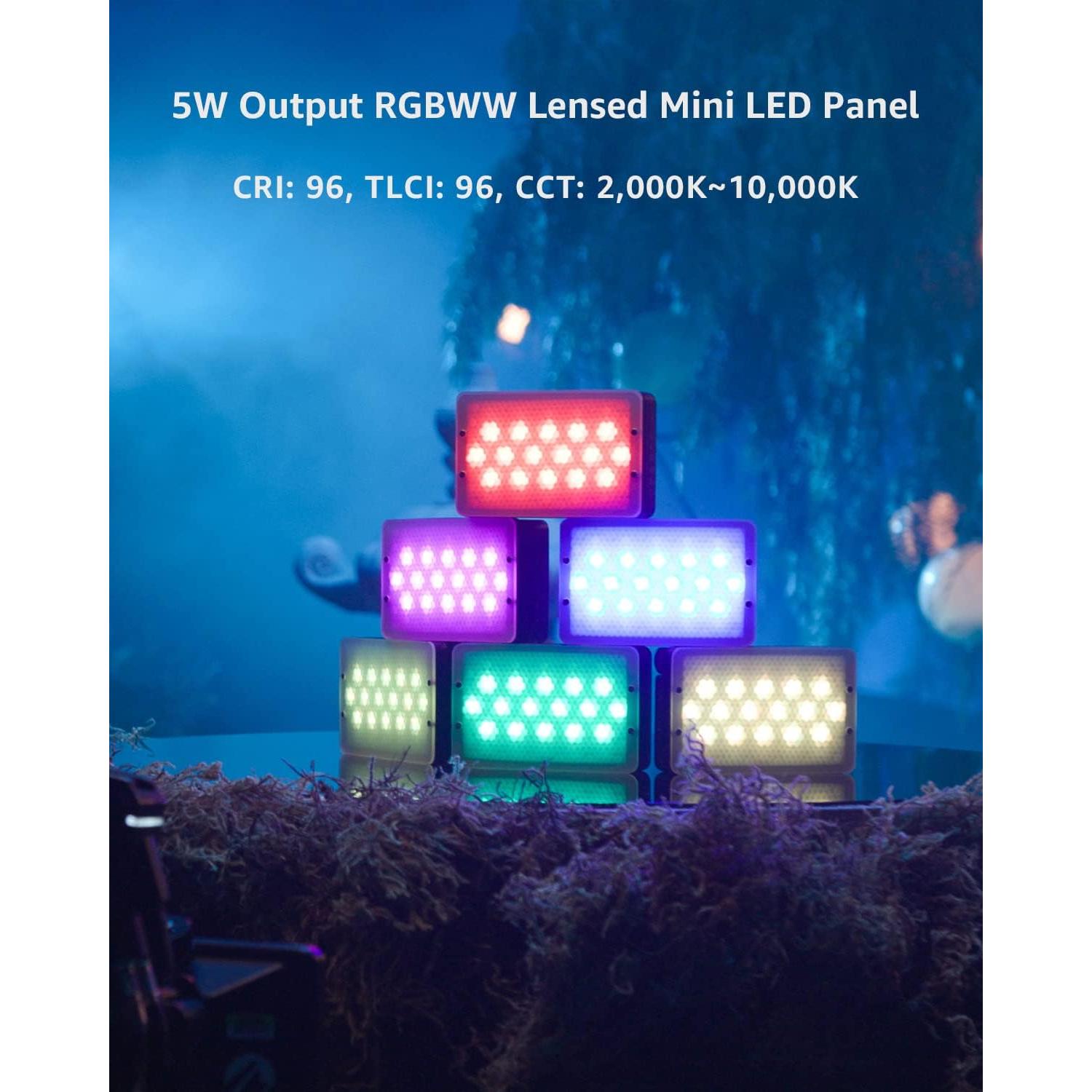Luces LED RGBWW Aputure MC Pro, Panel Mini 5W, IP65