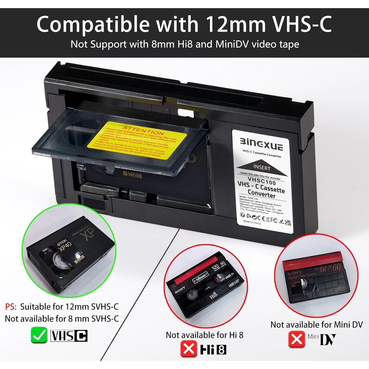 Adaptador VHS-C a VHS Ruihua 2025, conversor 12mm fácil uso