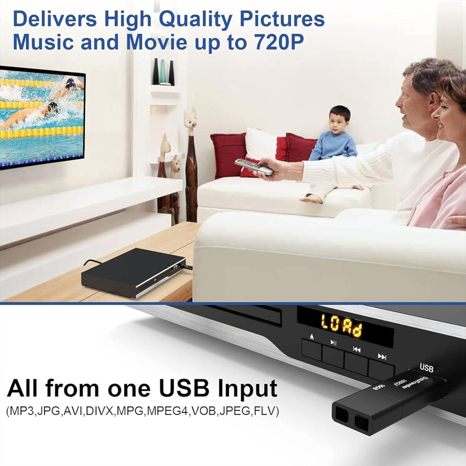 Reproductor de DVD MAITE DVP-999 Compacto USB RCA 720P