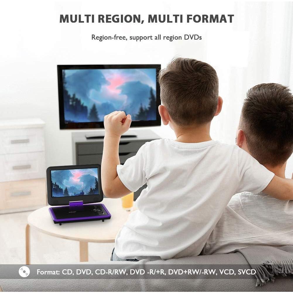 Reproductor de DVD Portátil ieGeek IK-902 9.5" para Niños - Púrpura