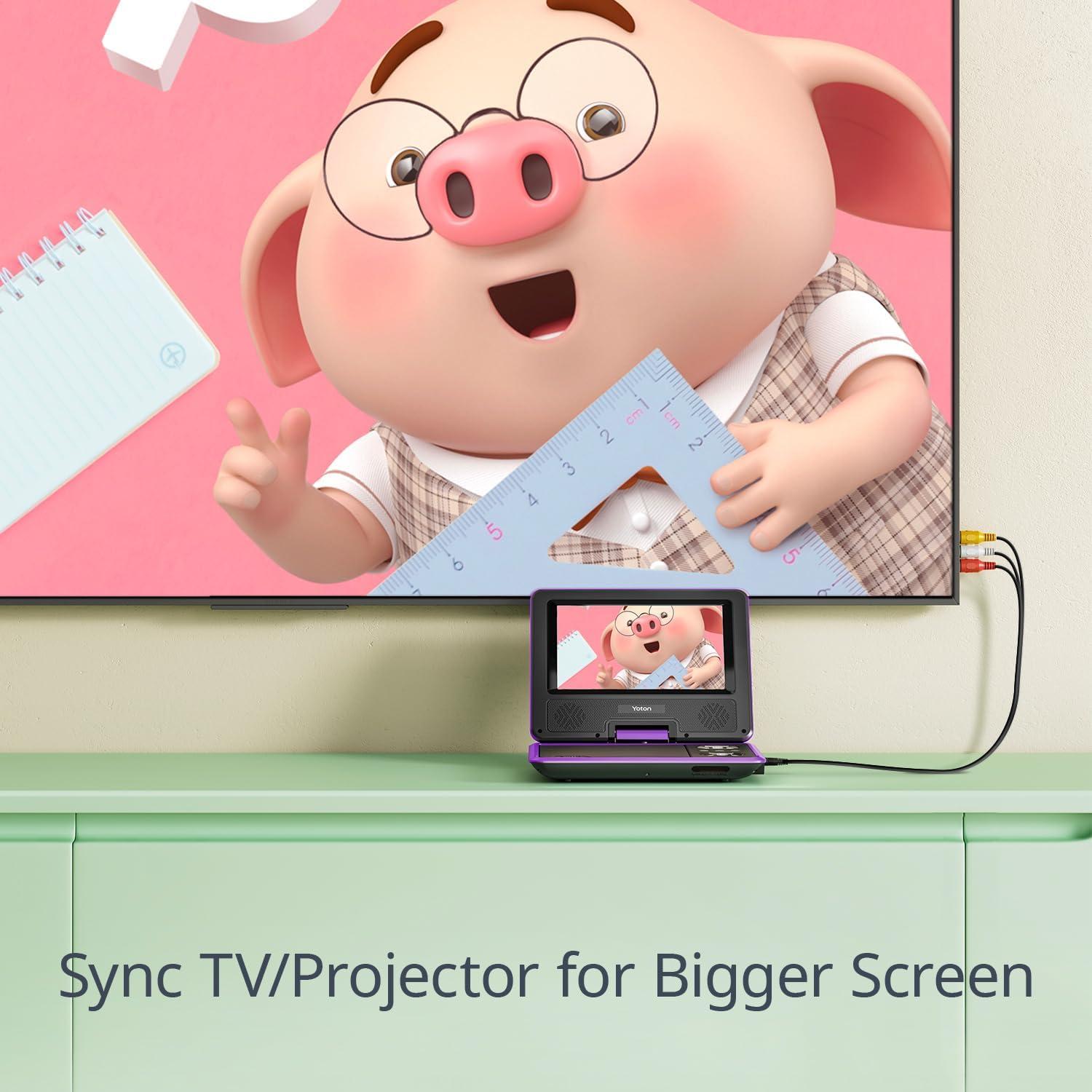 Reproductor de DVD Portátil YOTON YD075 Púrpura 7.5" HD