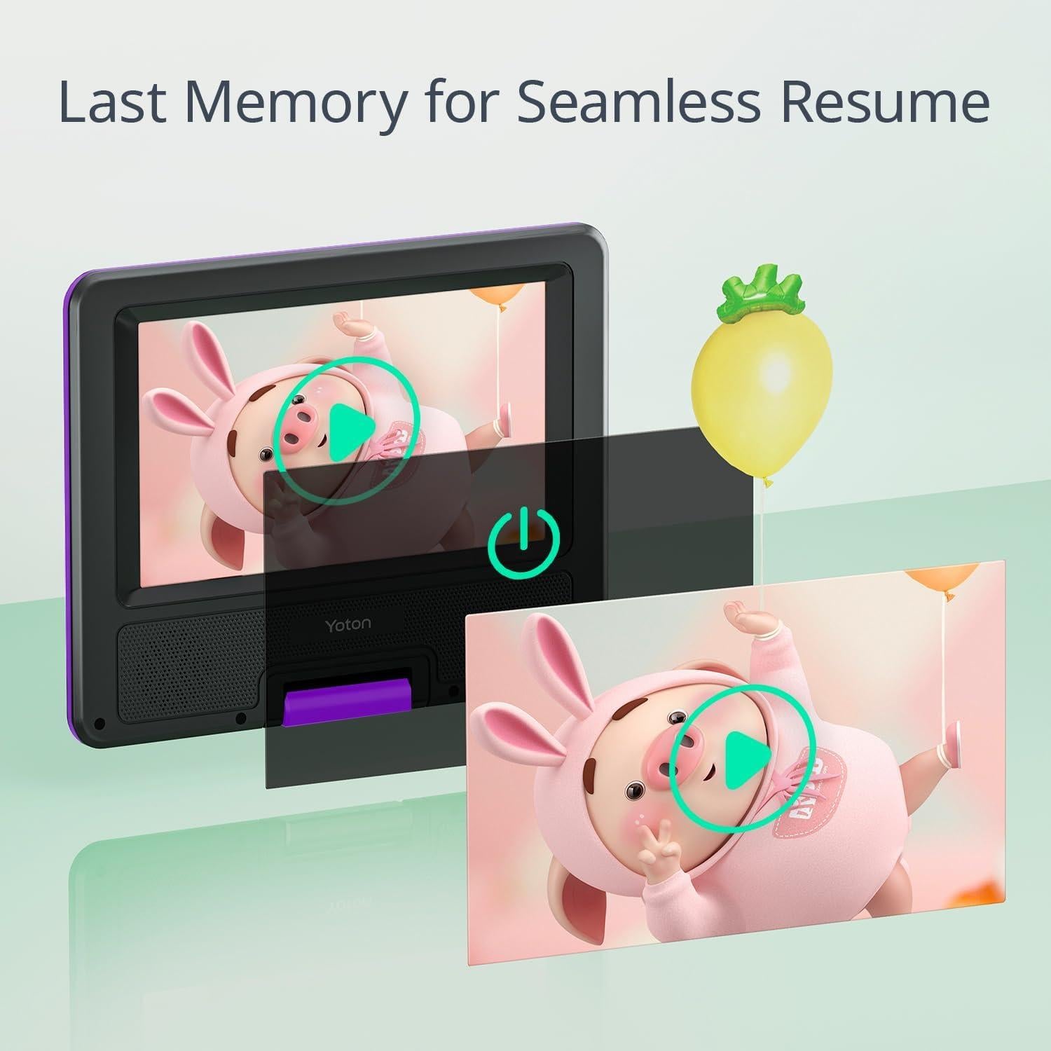 Reproductor de DVD Portátil YOTON YD075 Púrpura 7.5" HD