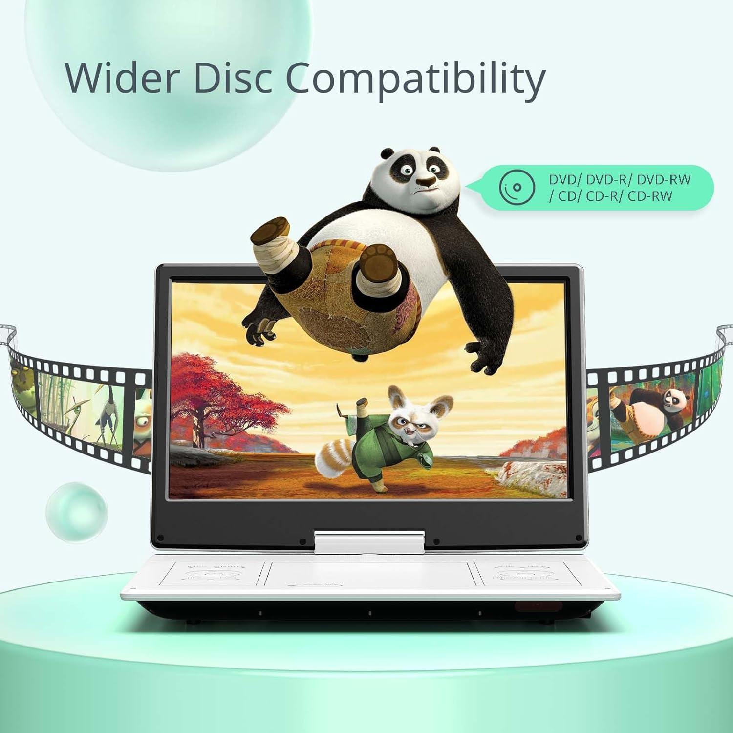 Reproductor de DVD Portátil YOTON 14.1" Batería 5000mAh HD