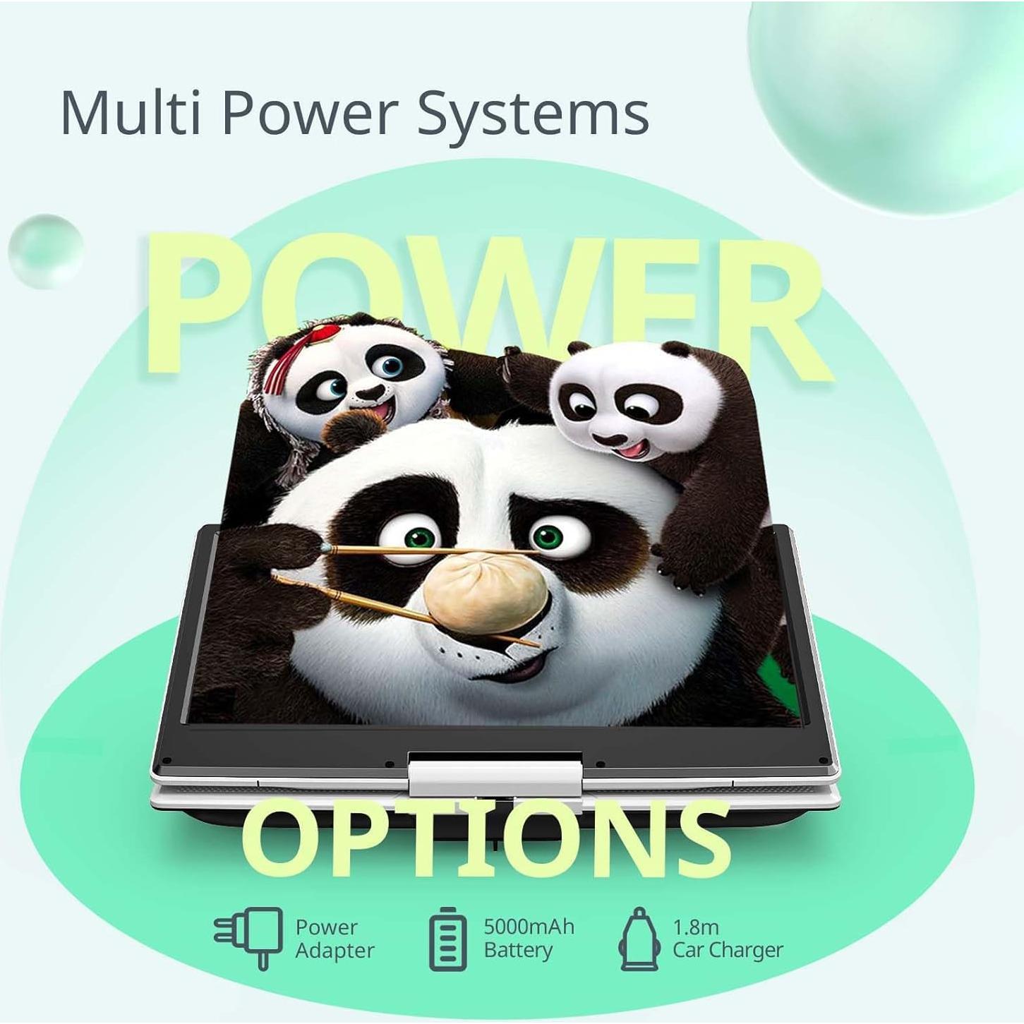 Reproductor de DVD Portátil YOTON 14.1" Batería 5000mAh HD