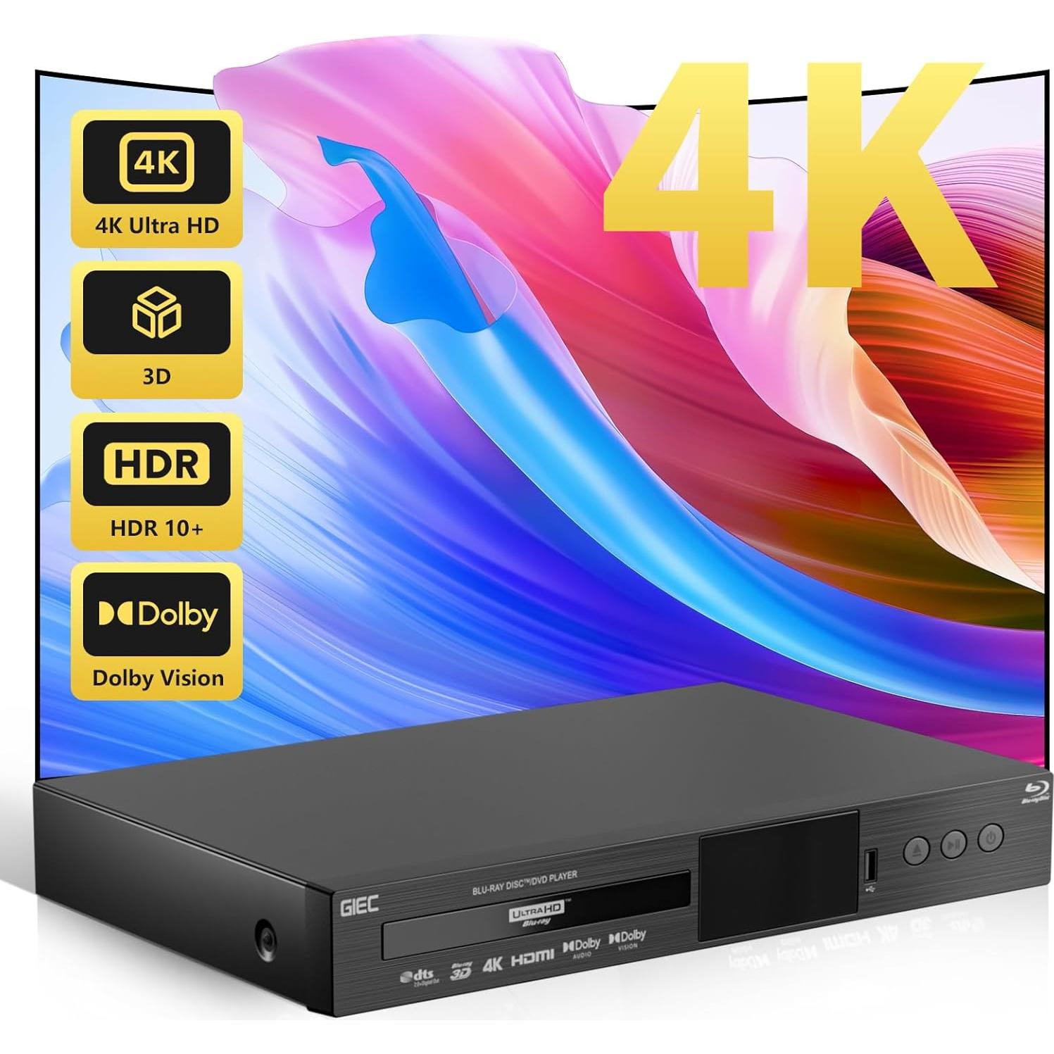 Reproductor Blu Ray Ultra HD 4K GIEC G5300 HDMI USB 3.0