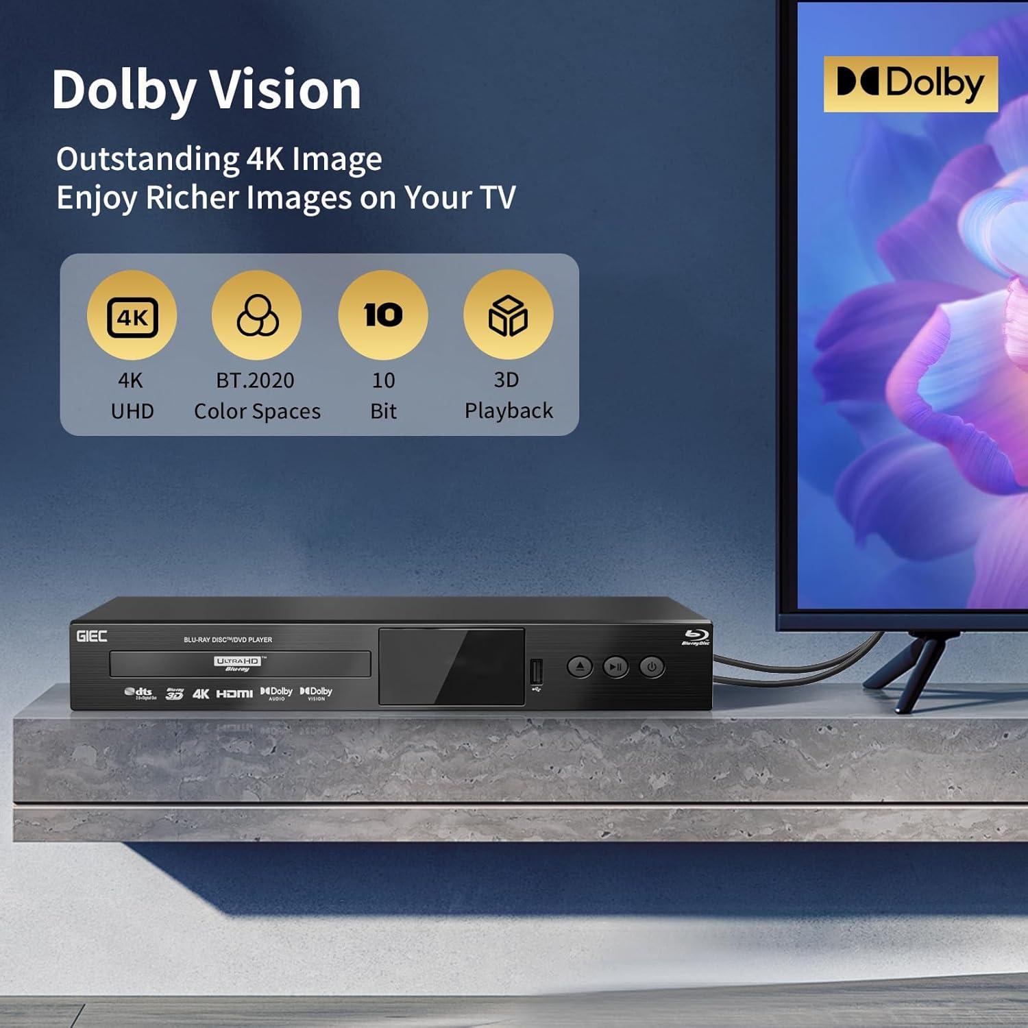 Reproductor Blu Ray Ultra HD 4K GIEC G5300 HDMI USB 3.0