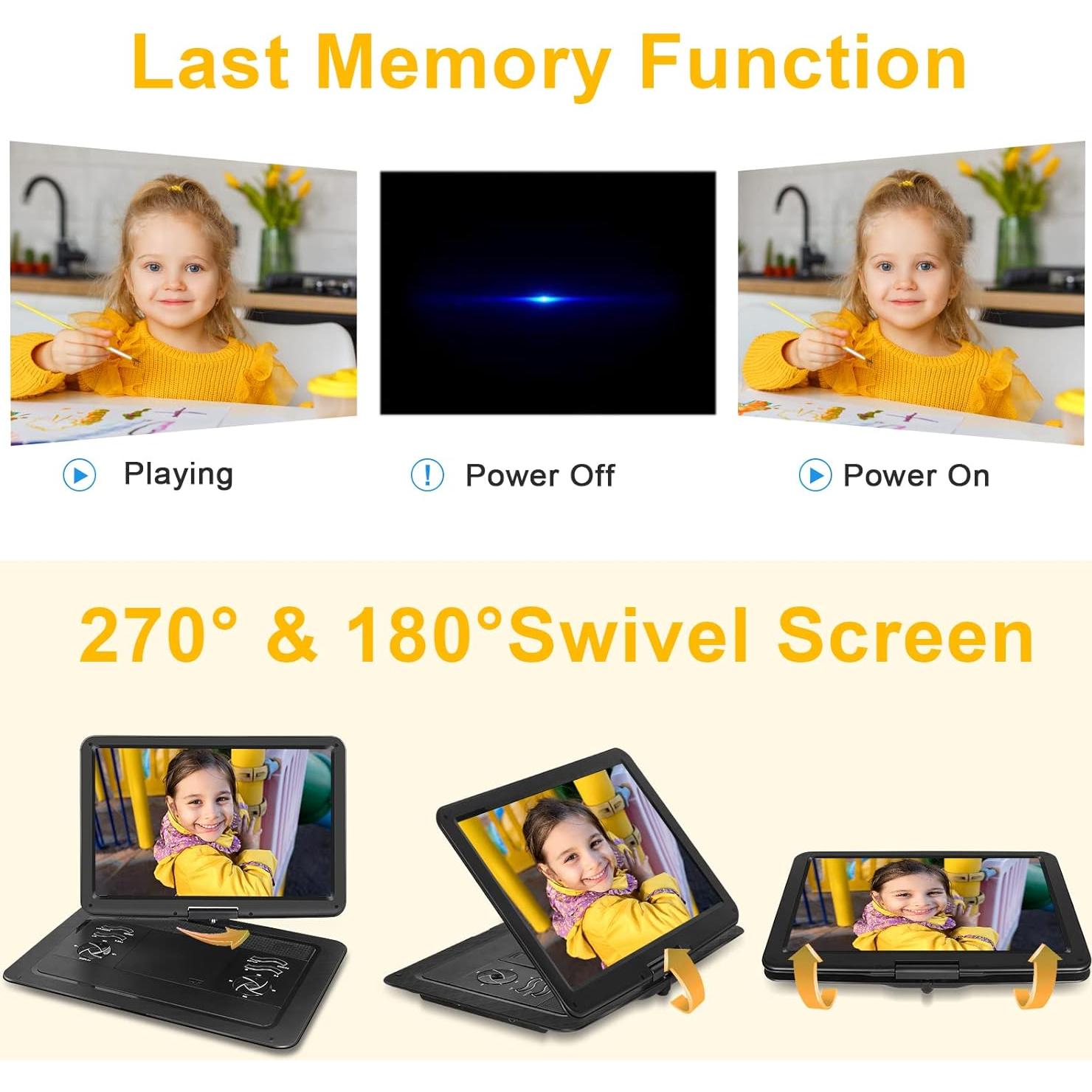 Reproductor de DVD Portátil HotHat 17.1" HD 6 Horas Batería