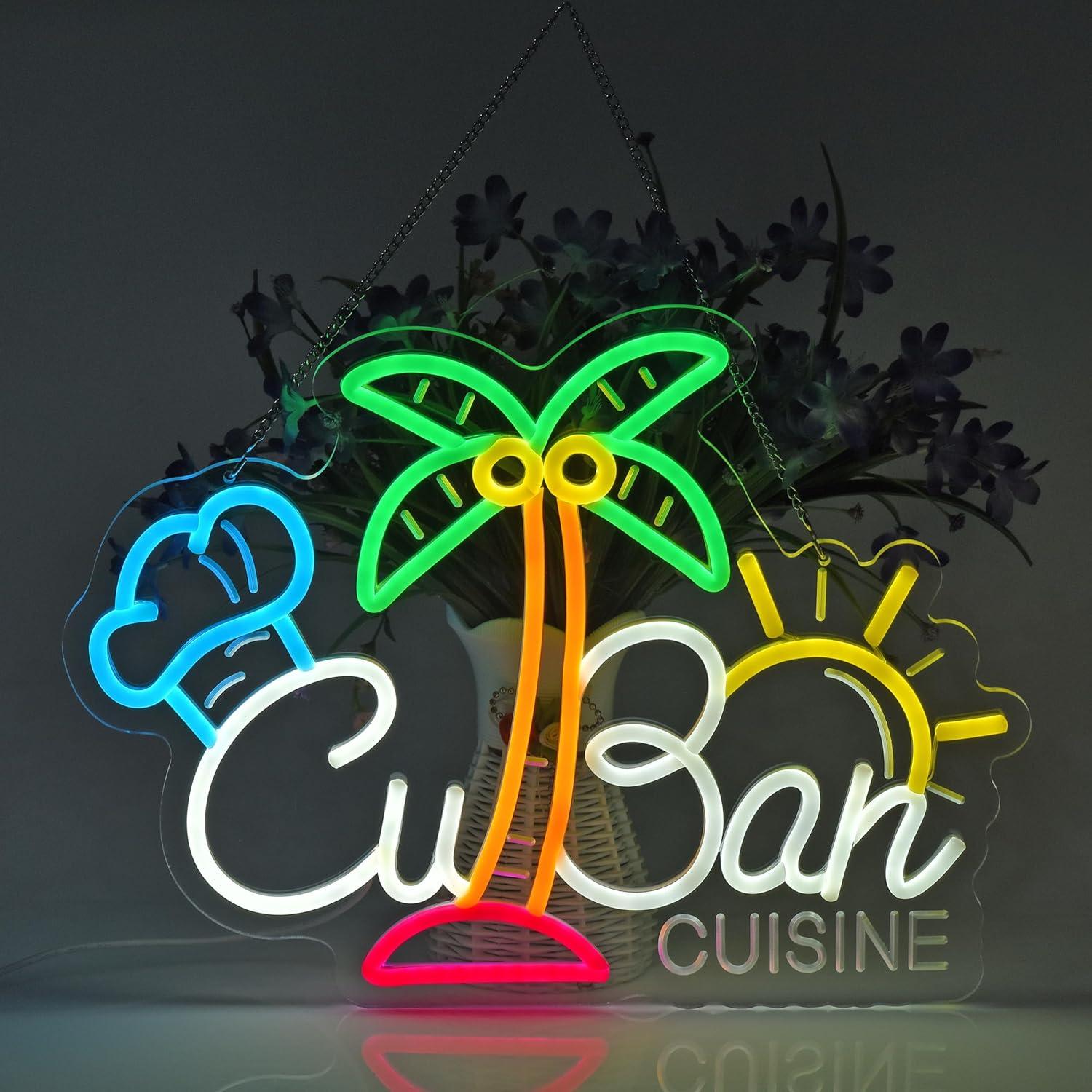 Letrero de Neón LED Cocina Cubana CNBEYOUNG 40.9x30.9 cm