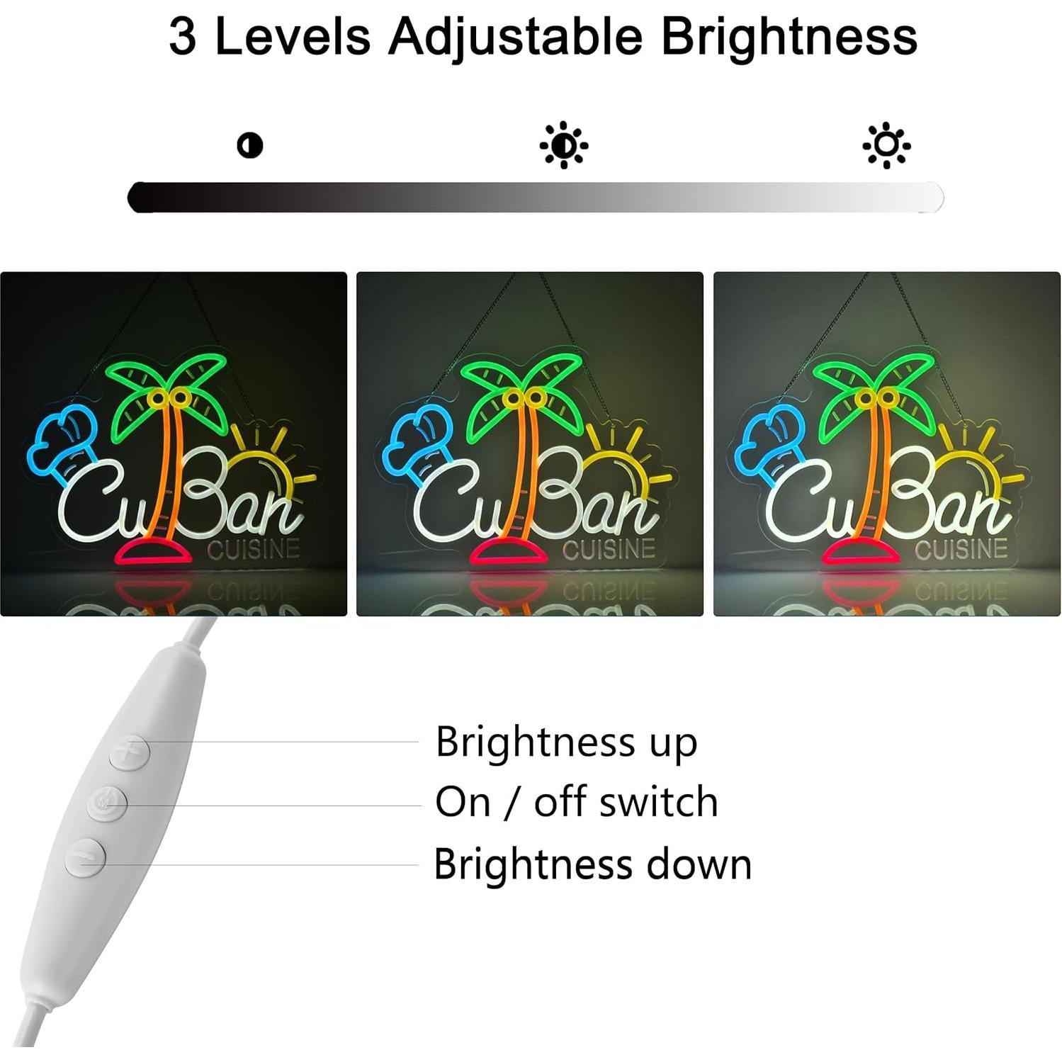 Letrero de Neón LED Cocina Cubana CNBEYOUNG 40.9x30.9 cm