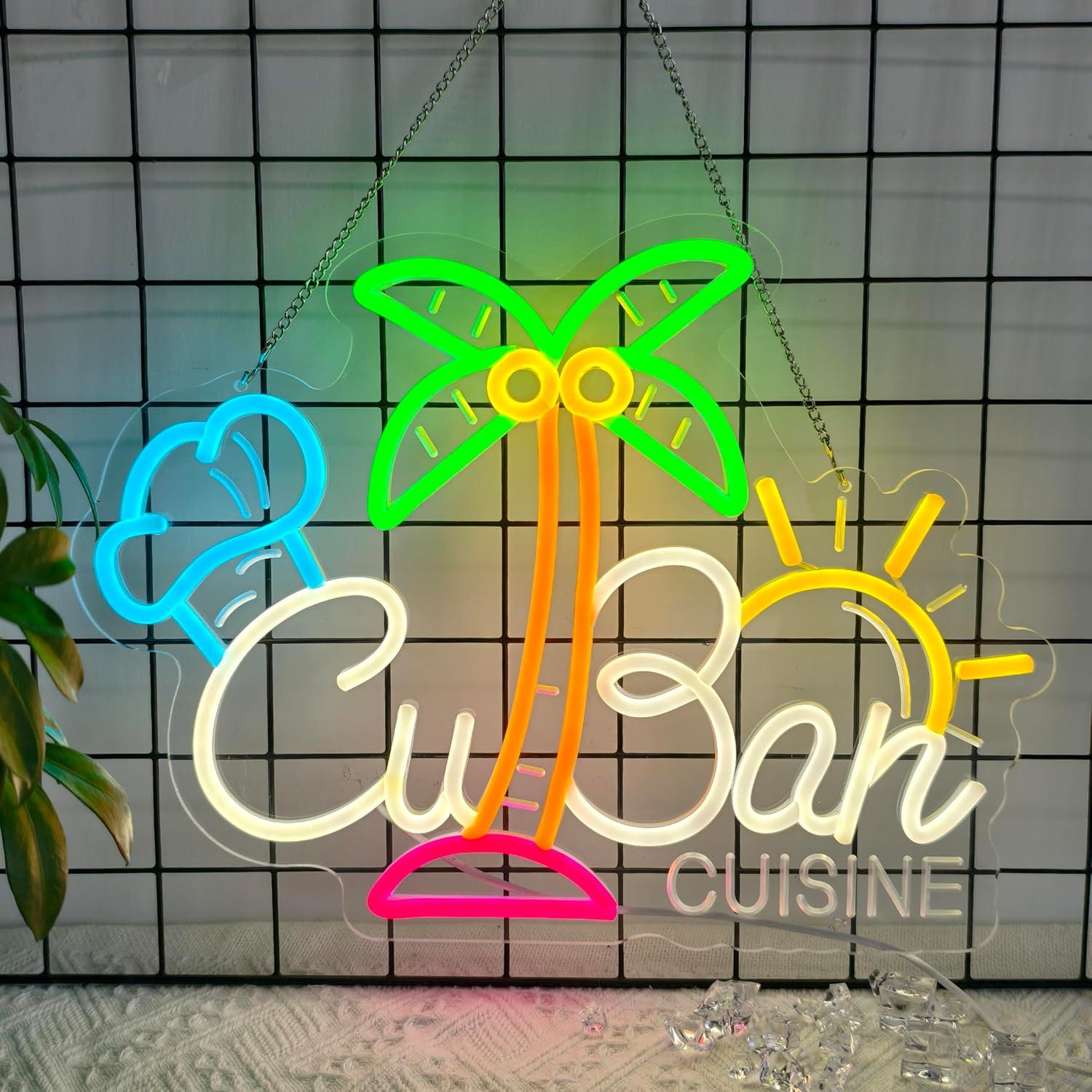 Letrero de Neón LED Cocina Cubana CNBEYOUNG 40.9x30.9 cm