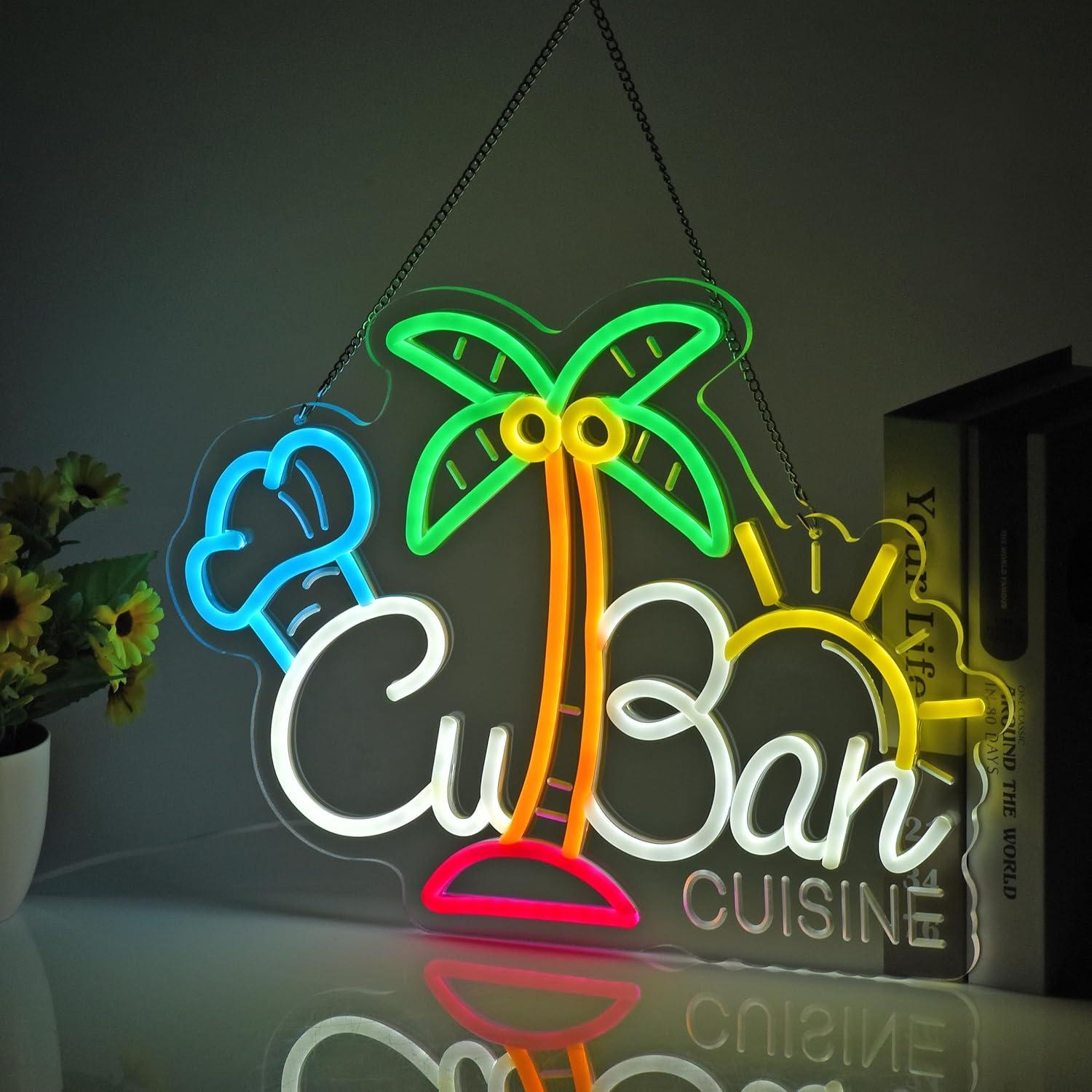 Letrero de Neón LED Cocina Cubana CNBEYOUNG 40.9x30.9 cm