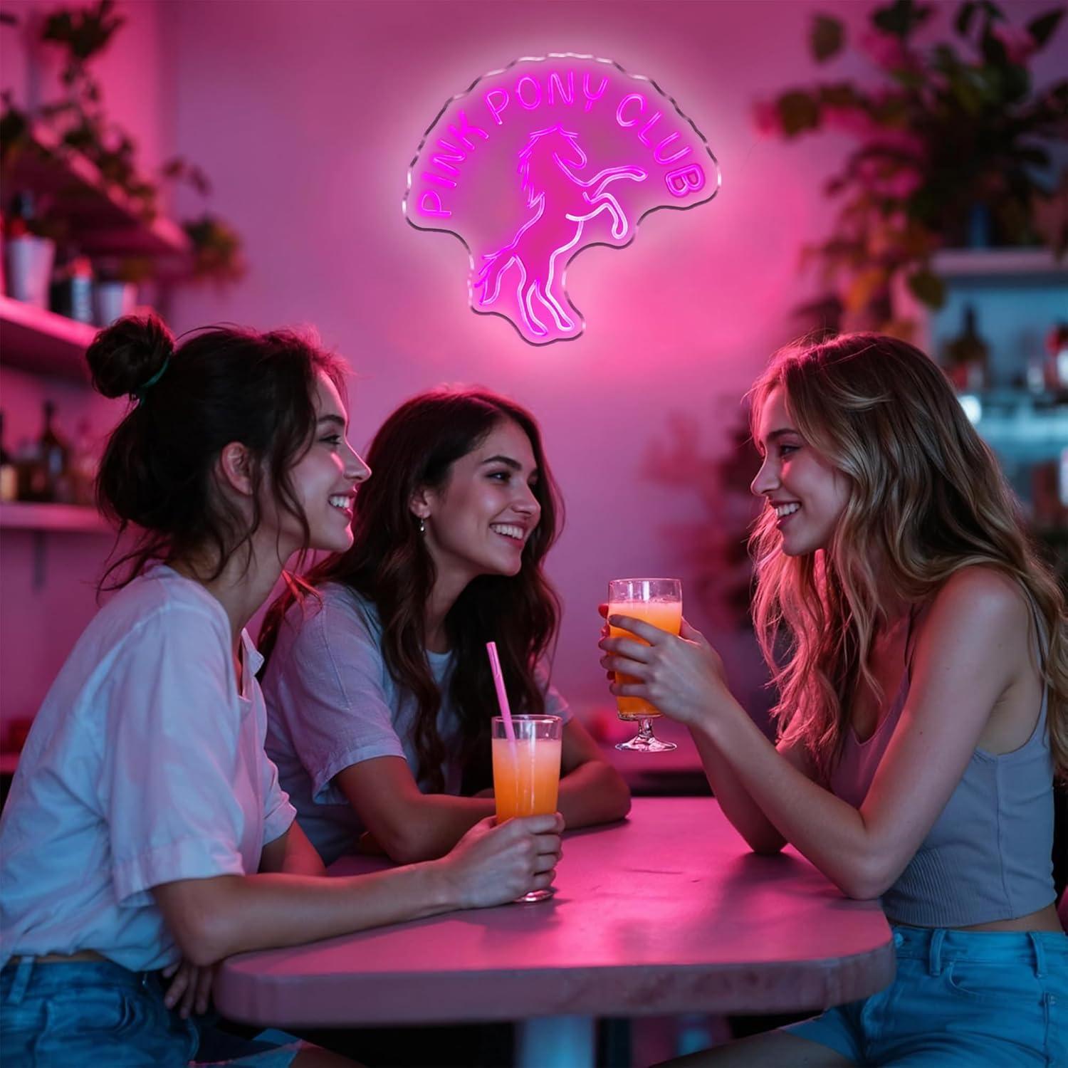 Luz de Neón LED Rosa DUOLIYBC 40.6x35.6 cm Decorativa