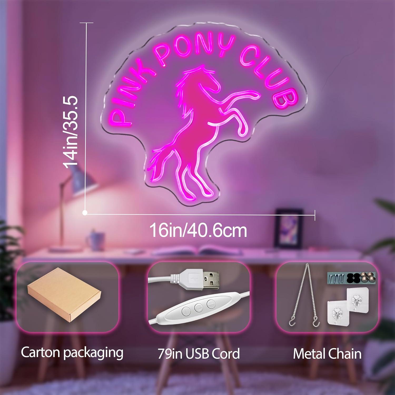 Luz de Neón LED Rosa DUOLIYBC 40.6x35.6 cm Decorativa